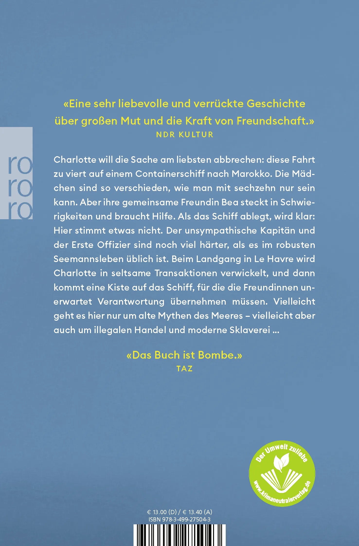 Buchrückseite von 'Mädchenmeuterei' mit Klappentext - Taschenbuch
