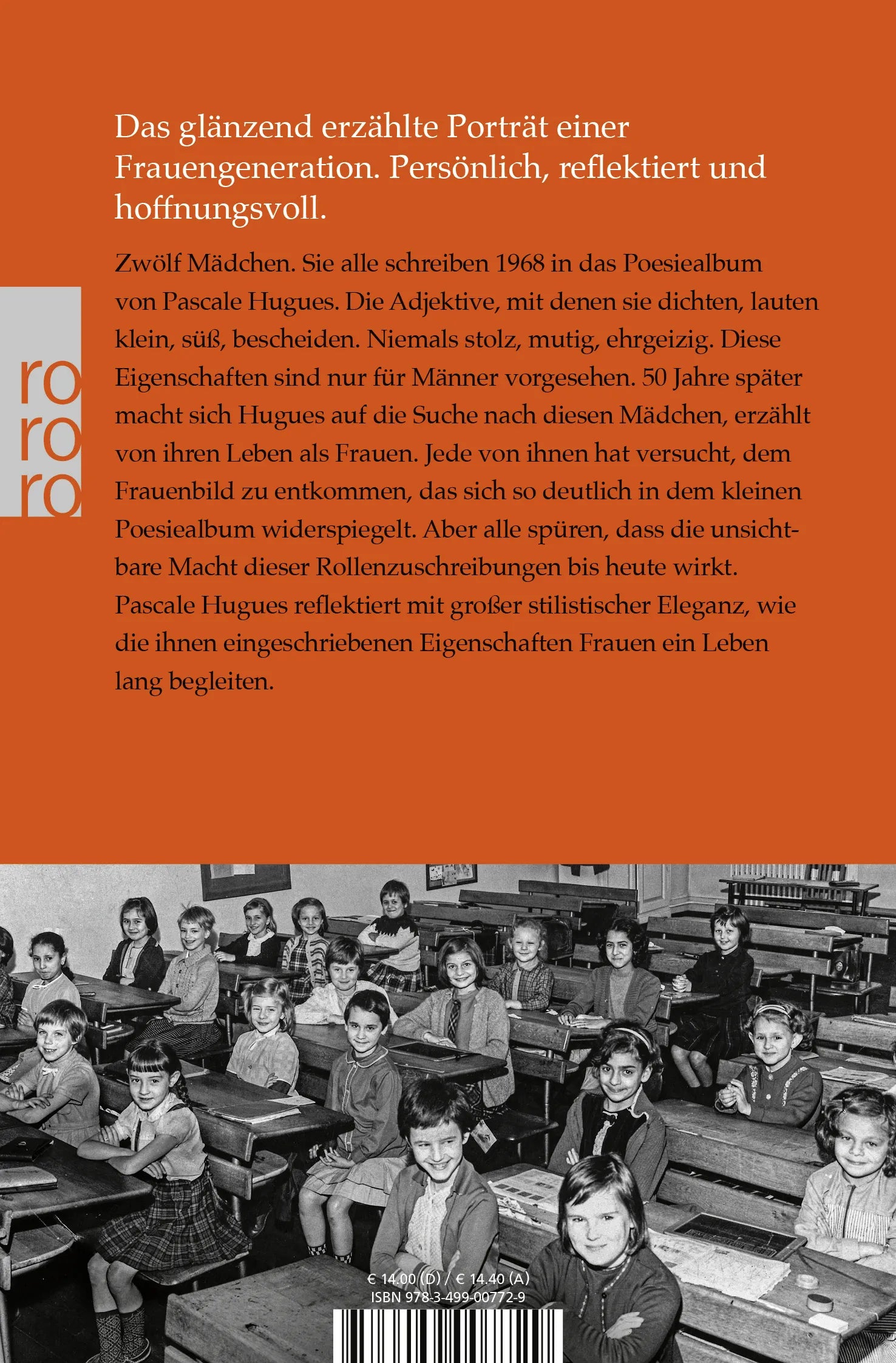 Buchrückseite von 'Mädchenschule' mit Klappentext - Taschenbuch