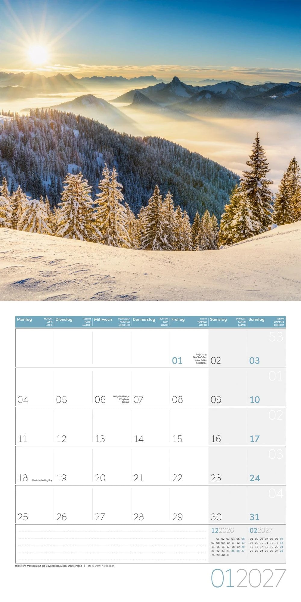 Magie des Lichts Kalender 2027 - 30x30 - Art12 – Ansicht