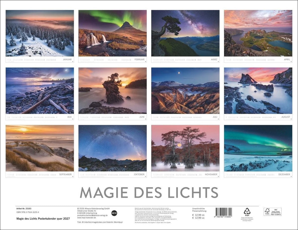 Magie des Lichts Posterkalender 2027 – Ansicht