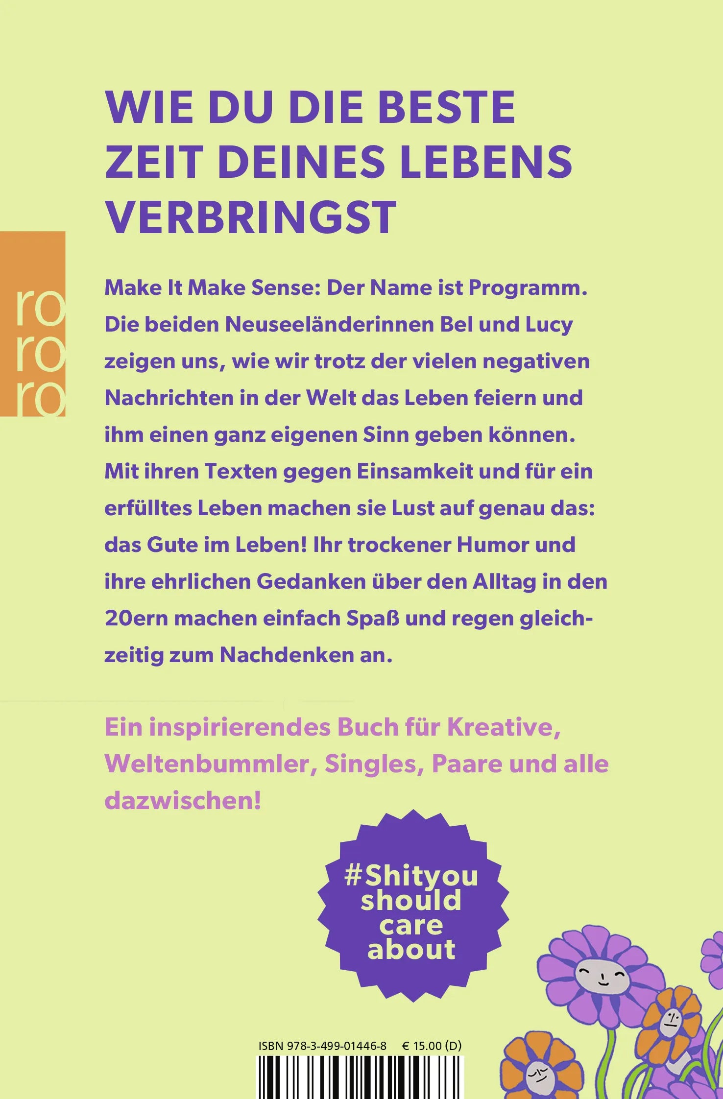 Buchrückseite von 'Make It Make Sense' mit Klappentext - Taschenbuch