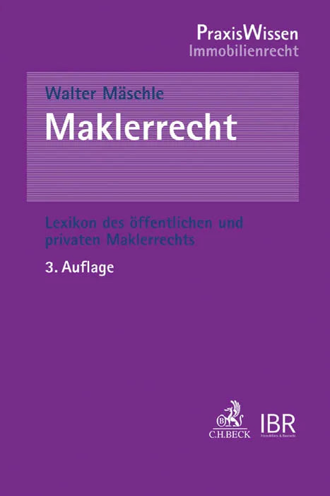 Buchcover von 'Maklerrecht' - Taschenbuch von Walter Mäschle