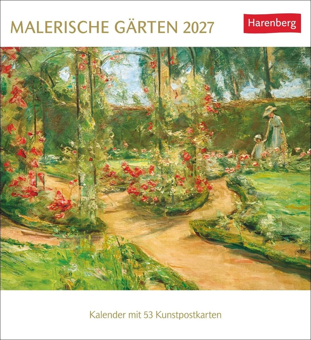 Postkartenkalender: Malerische Gärten Postkartenkalender 2027 - Kalender mit 53 Kunstpostkarten