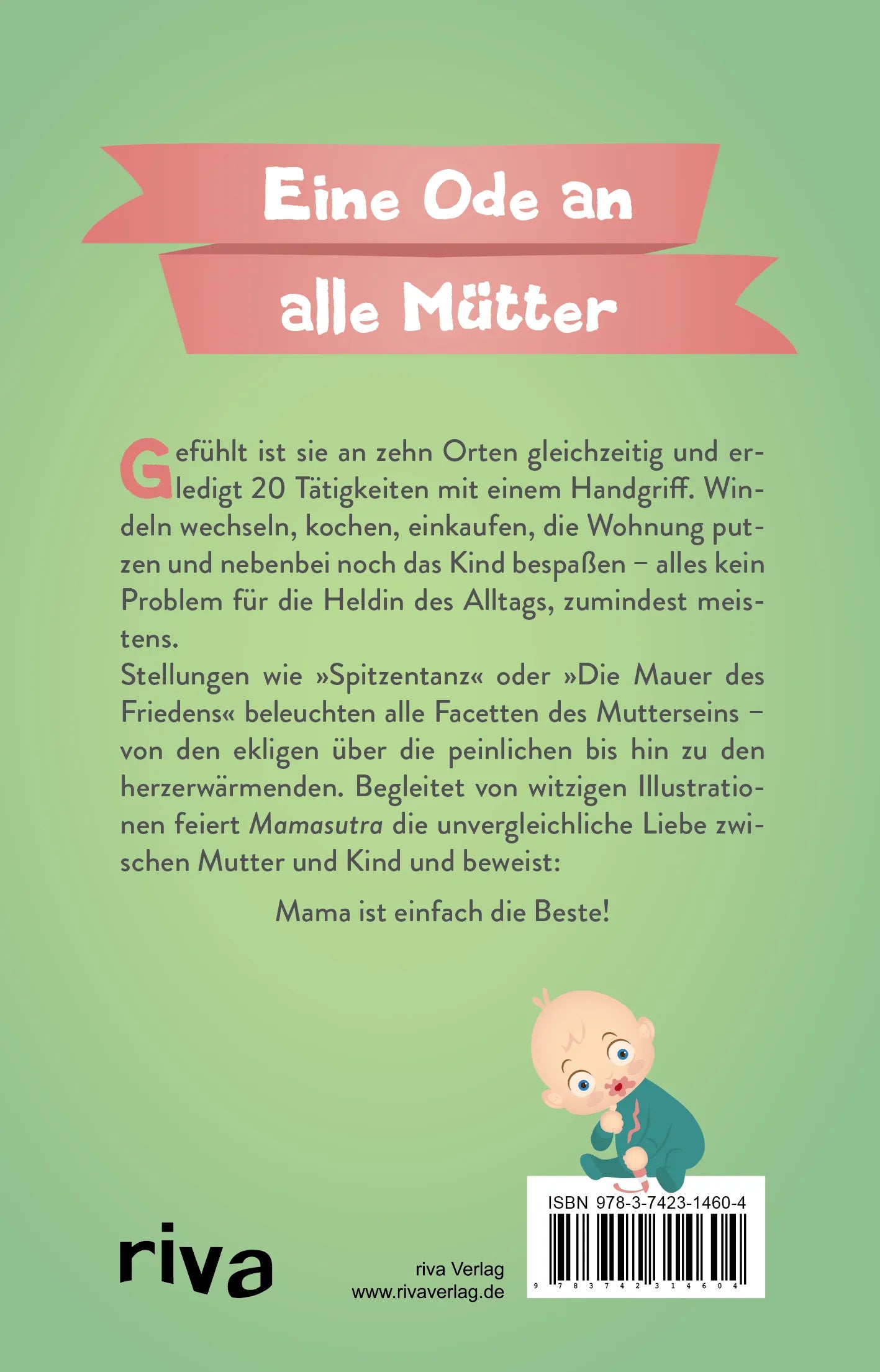 Buchrückseite von 'Mamasutra' mit Klappentext - Gebundene Ausgabe