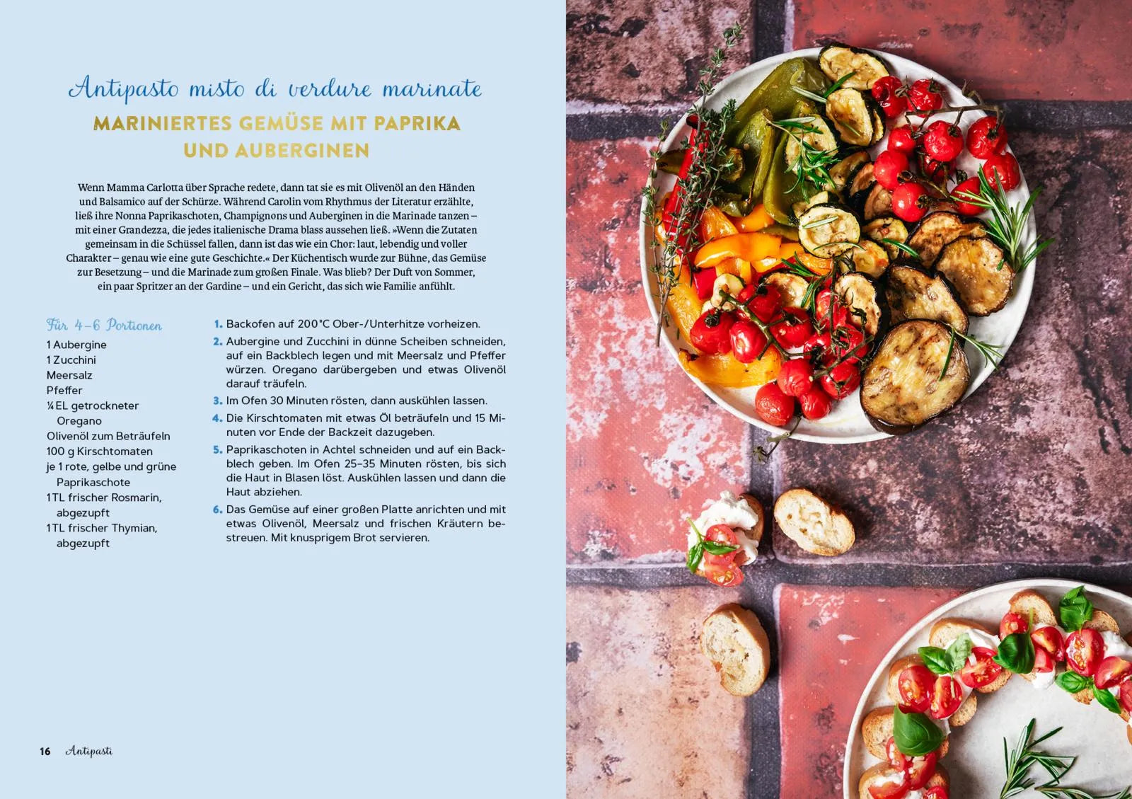 Innenansicht von 'Mamma Carlotta kocht' - Gebundene Ausgabe