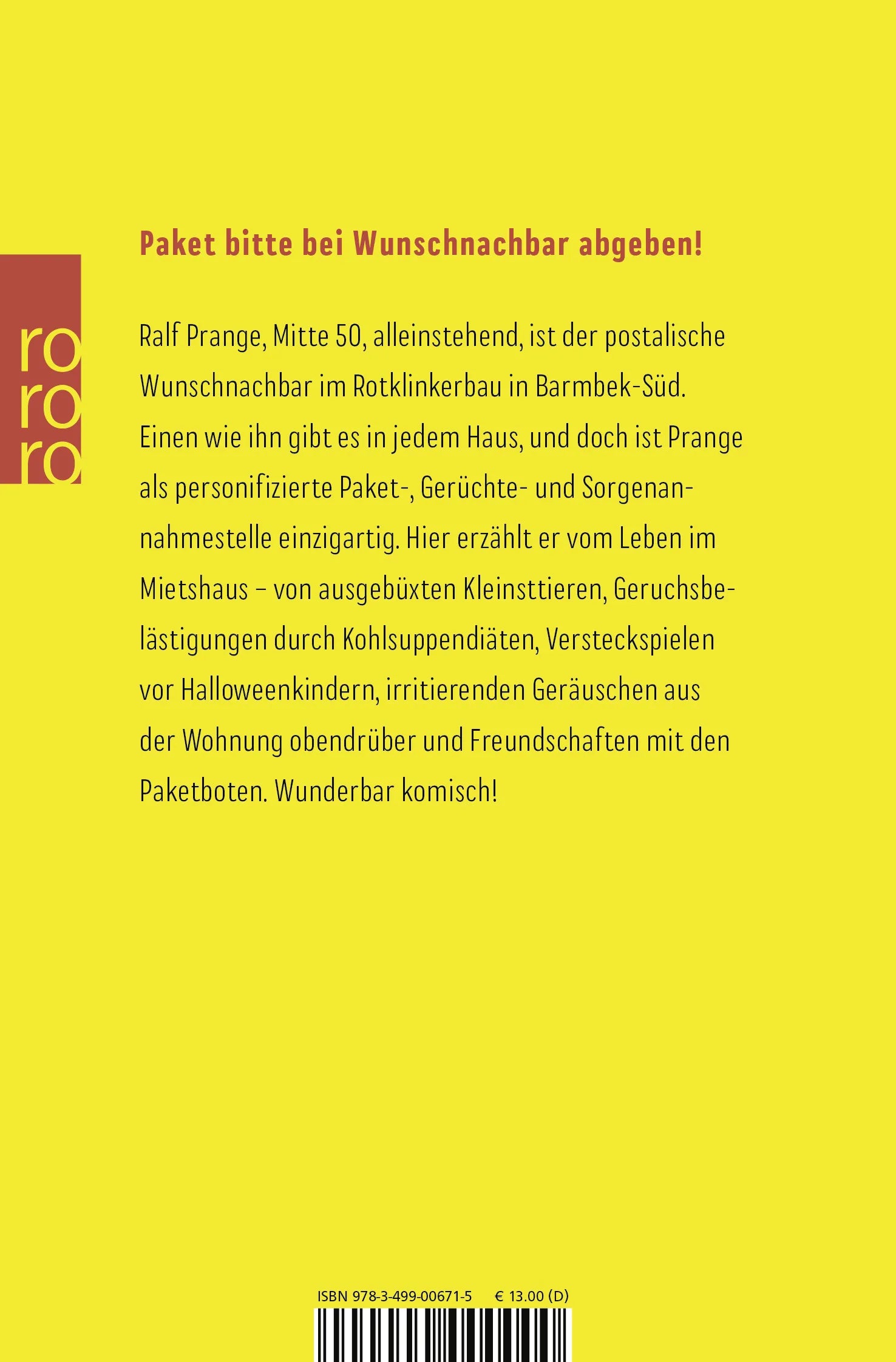 Buchrückseite von 'Man ist ja Nachbar' mit Klappentext - Taschenbuch