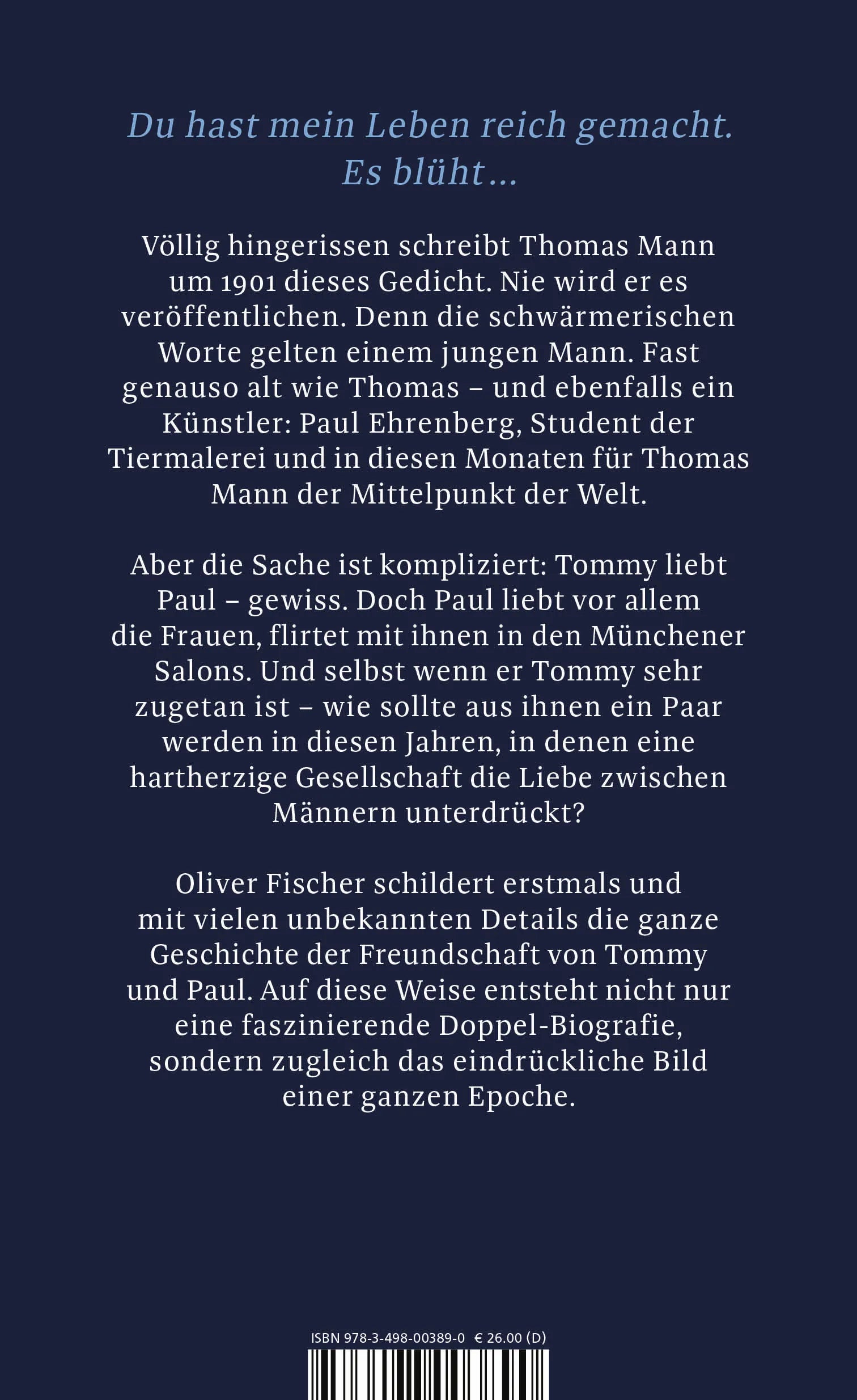Buchrückseite von '«Man kann die Liebe nicht stärker erleben»' mit Klappentext - Gebundene Ausgabe