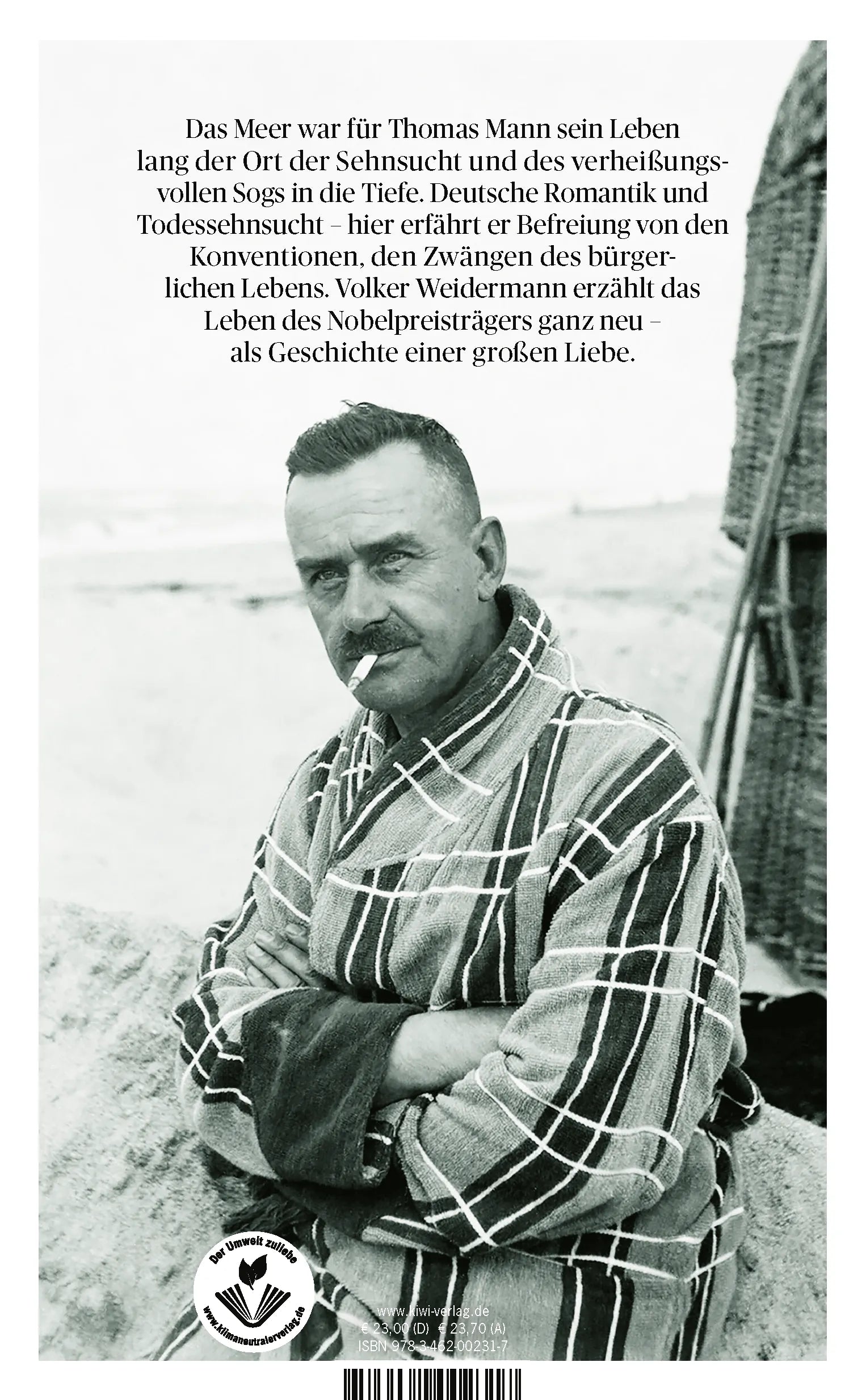 Buchrückseite von 'Mann vom Meer' mit Klappentext - Gebundene Ausgabe