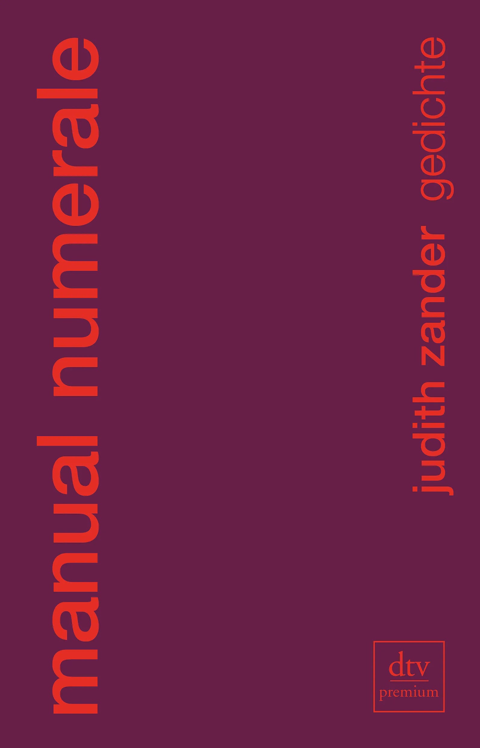 Buchcover von 'manual numerale' - Paperback von Judith Zander