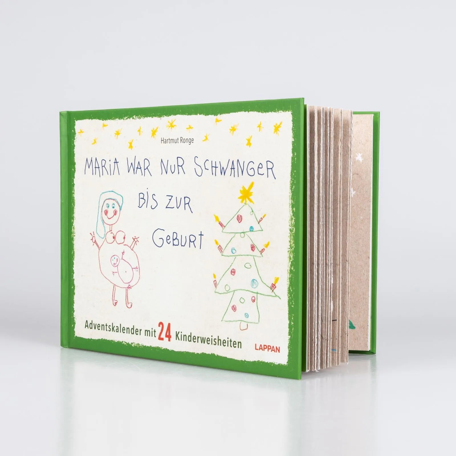 Detailansicht: Maria war nur schwanger bis zur Geburt – Adventskalender mit 24 Kinderweisheiten (Hardcover)