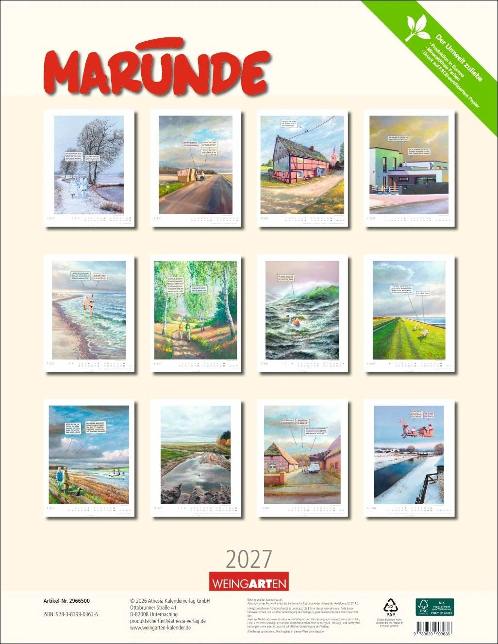 Marunde Kalender 2027 – Ansicht