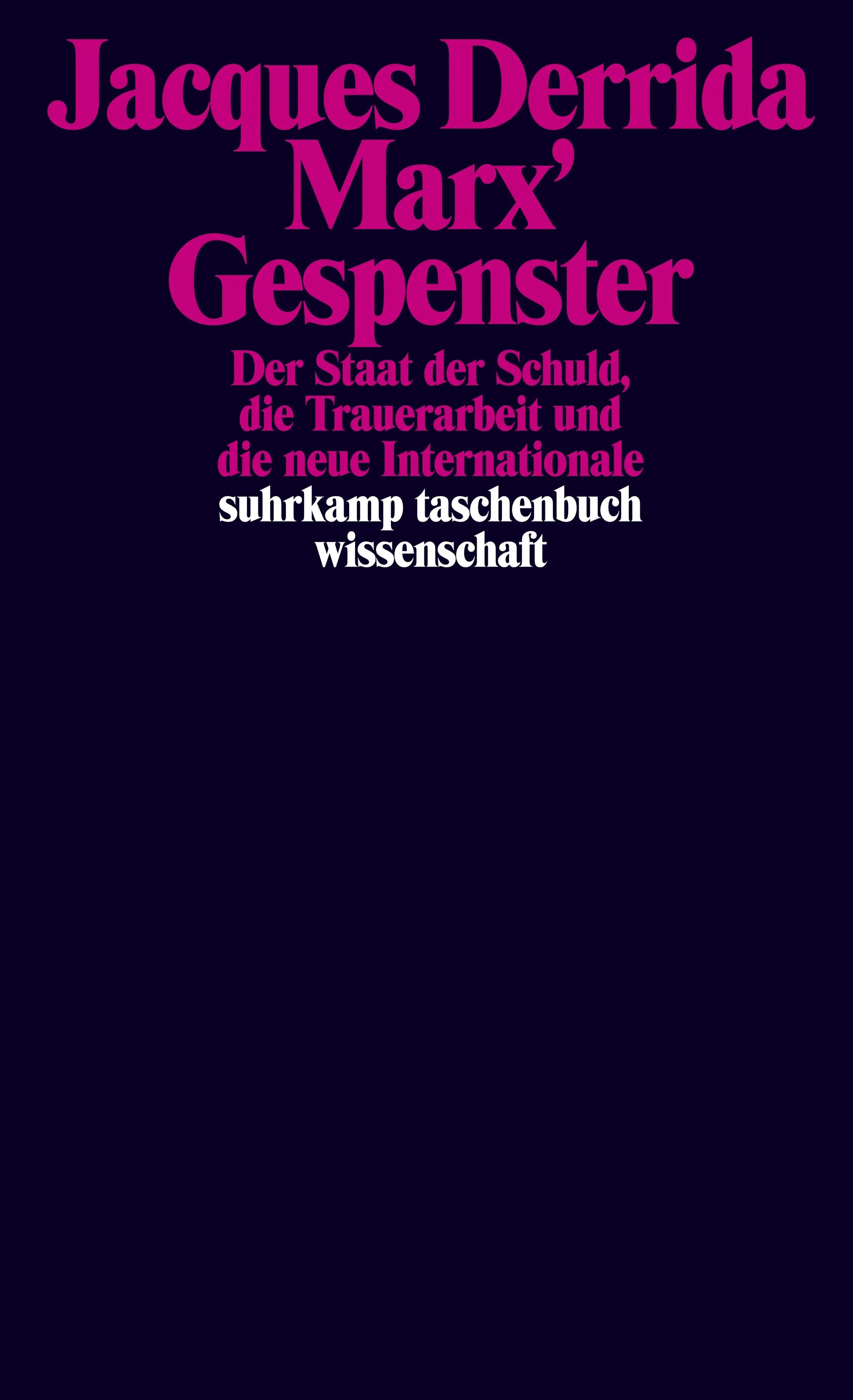Buchcover von 'Marx' Gespenster' - Taschenbuch von Jacques Derrida