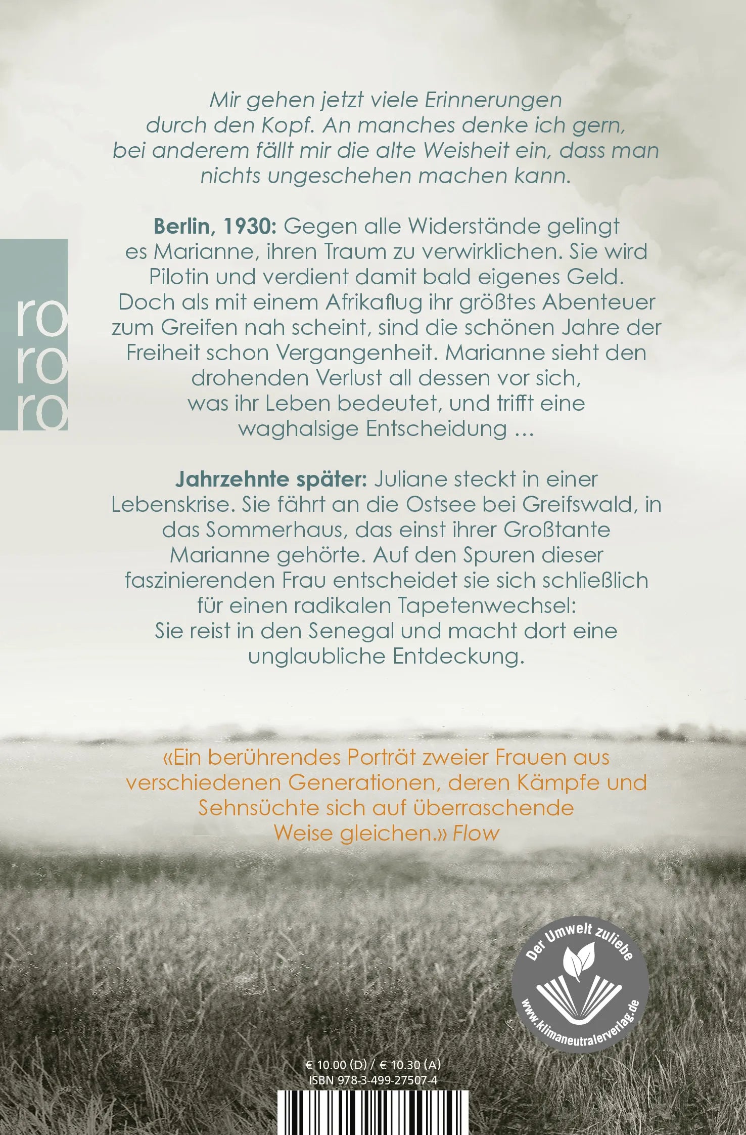Buchrückseite von 'Mauersegler' mit Klappentext - Taschenbuch