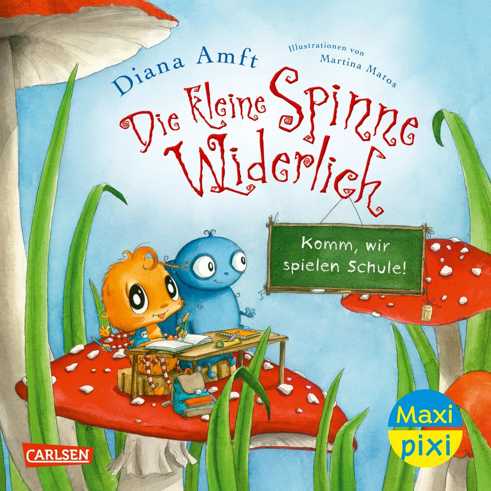 Buchcover von 'Maxi Pixi 393: Die kleine Spinne Widerlich: Komm, wir spielen Schule!' - Taschenbuch von Diana Amft