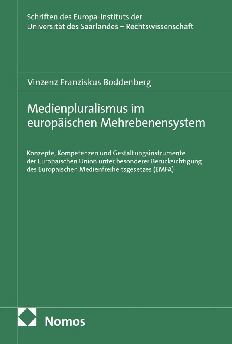 Cover: Medienpluralismus im europäischen Mehrebenensystem (E-Book) von Vinzenz Franziskus Boddenberg
