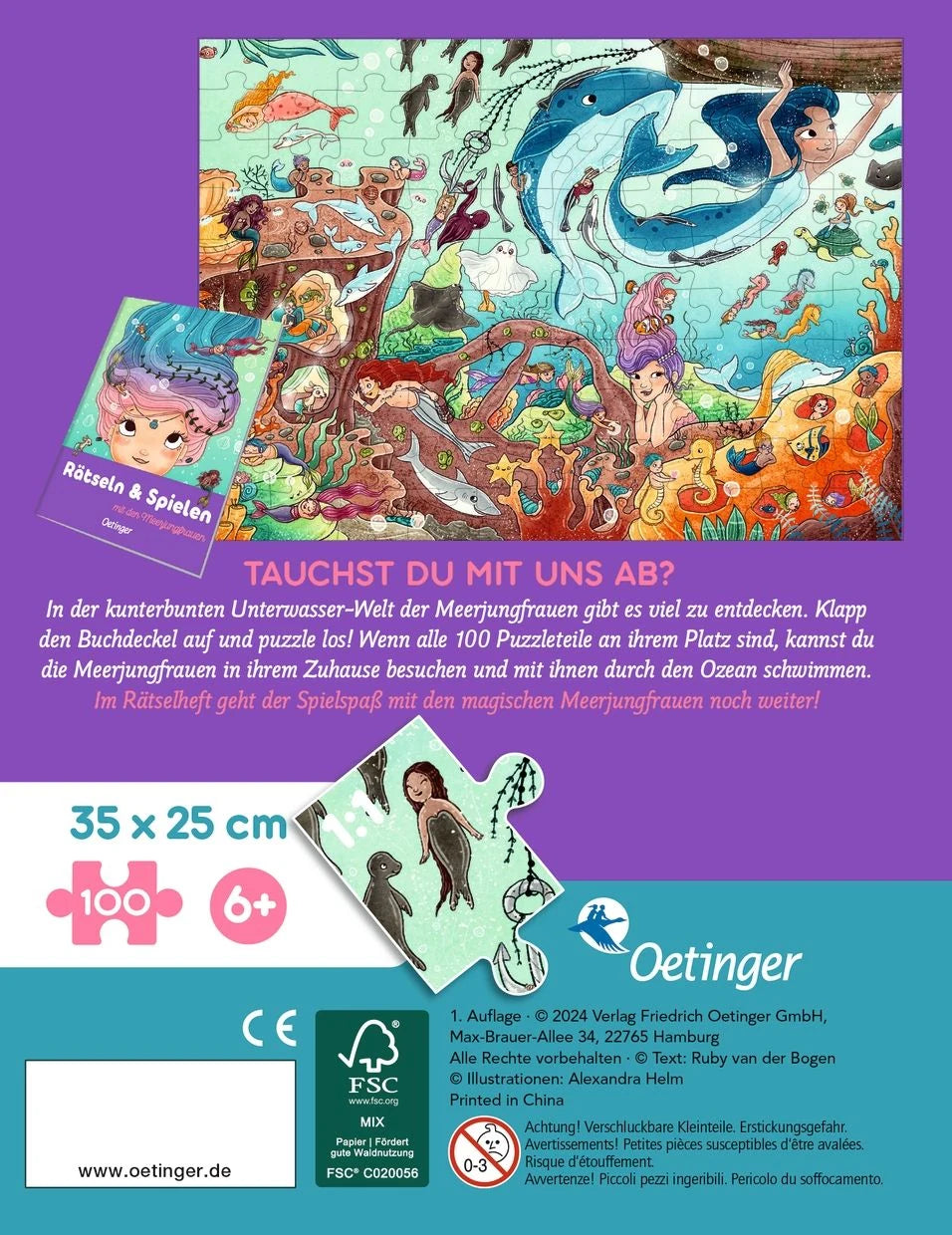 Meerjungfrauen. Puzzle im Buch. 100 Teile – Ansicht