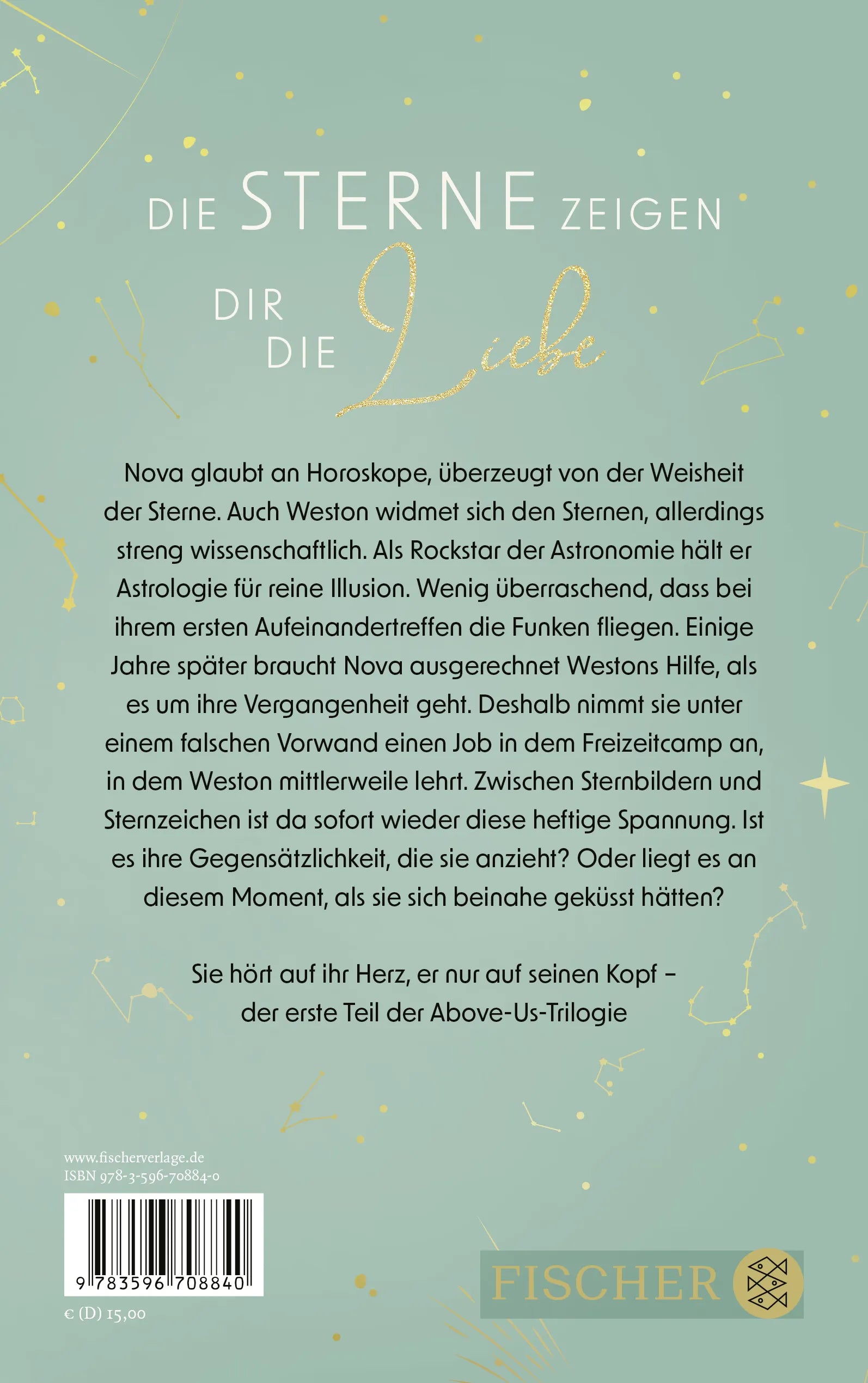 Buchrückseite von 'Meet Me Under The Stars' mit Klappentext - Paperback
