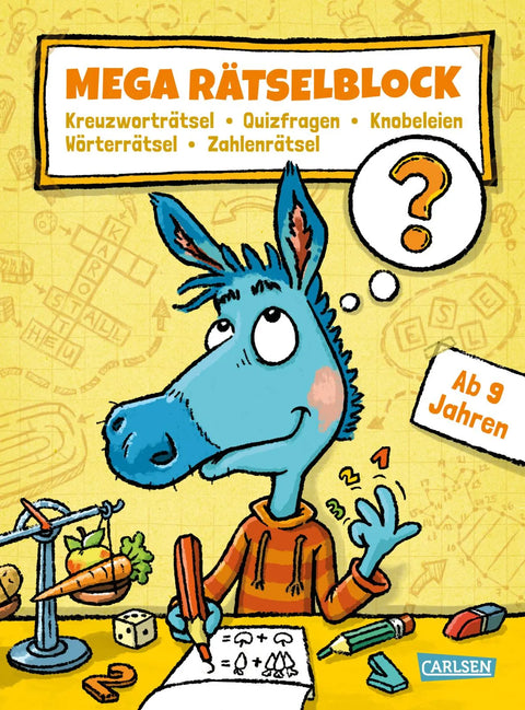Mega Rätselblock – Kreuzworträtsel, Quizfragen, Knobeleien, Wörterrätsel, Zahlenrätsel