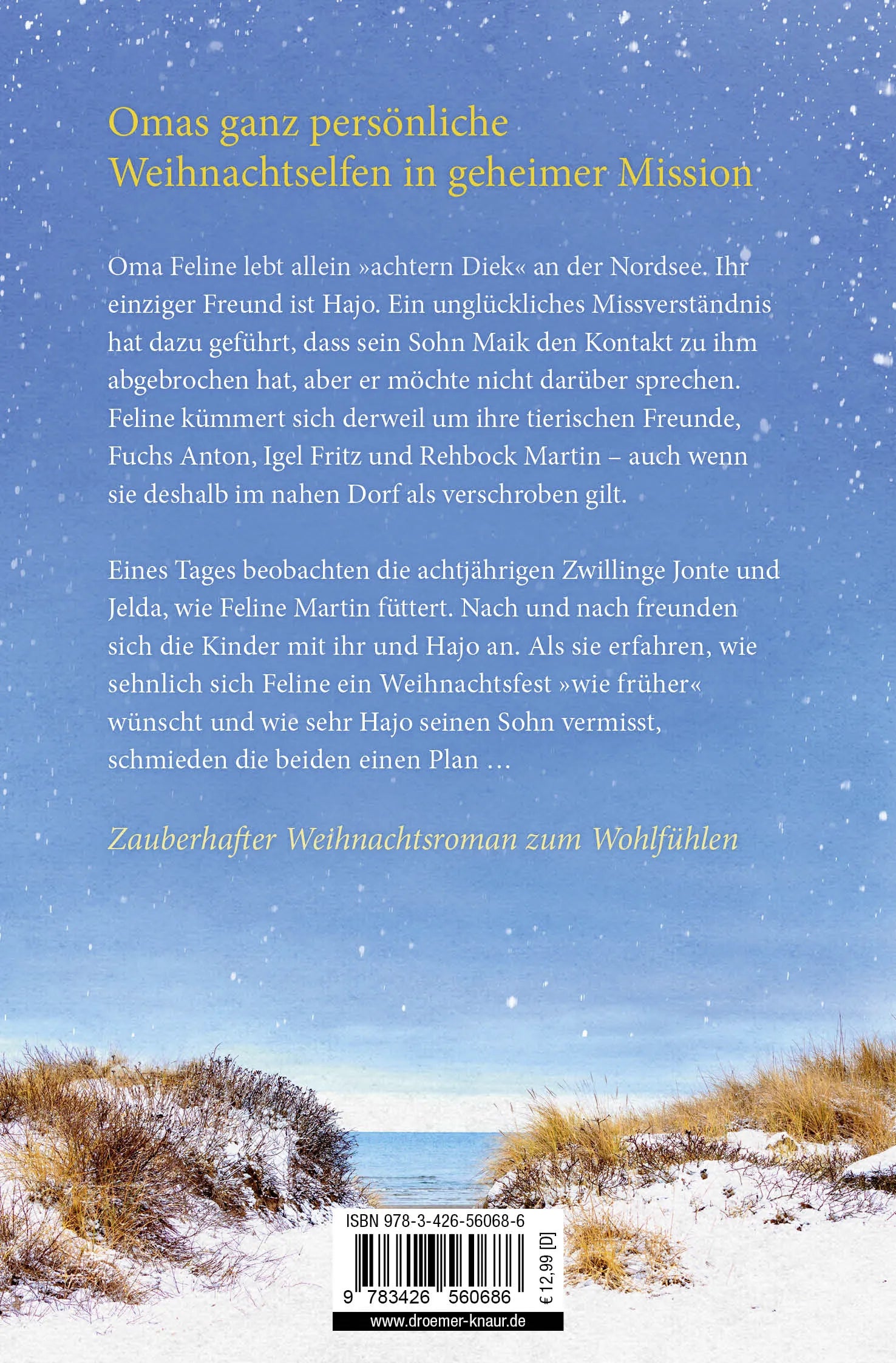Buchrückseite von 'Mehr Lametta für Oma' mit Klappentext - Taschenbuch