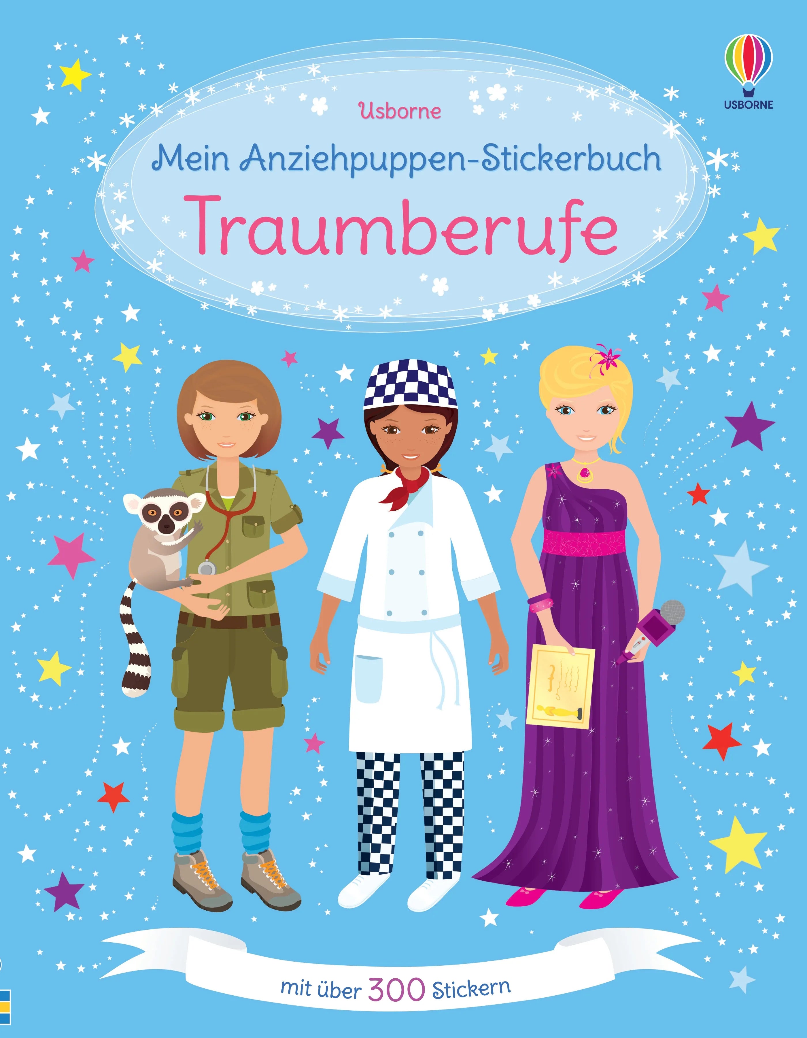 Buchcover von 'Mein Anziehpuppen-Stickerbuch: Traumberufe' - Taschenbuch von Emily Bone