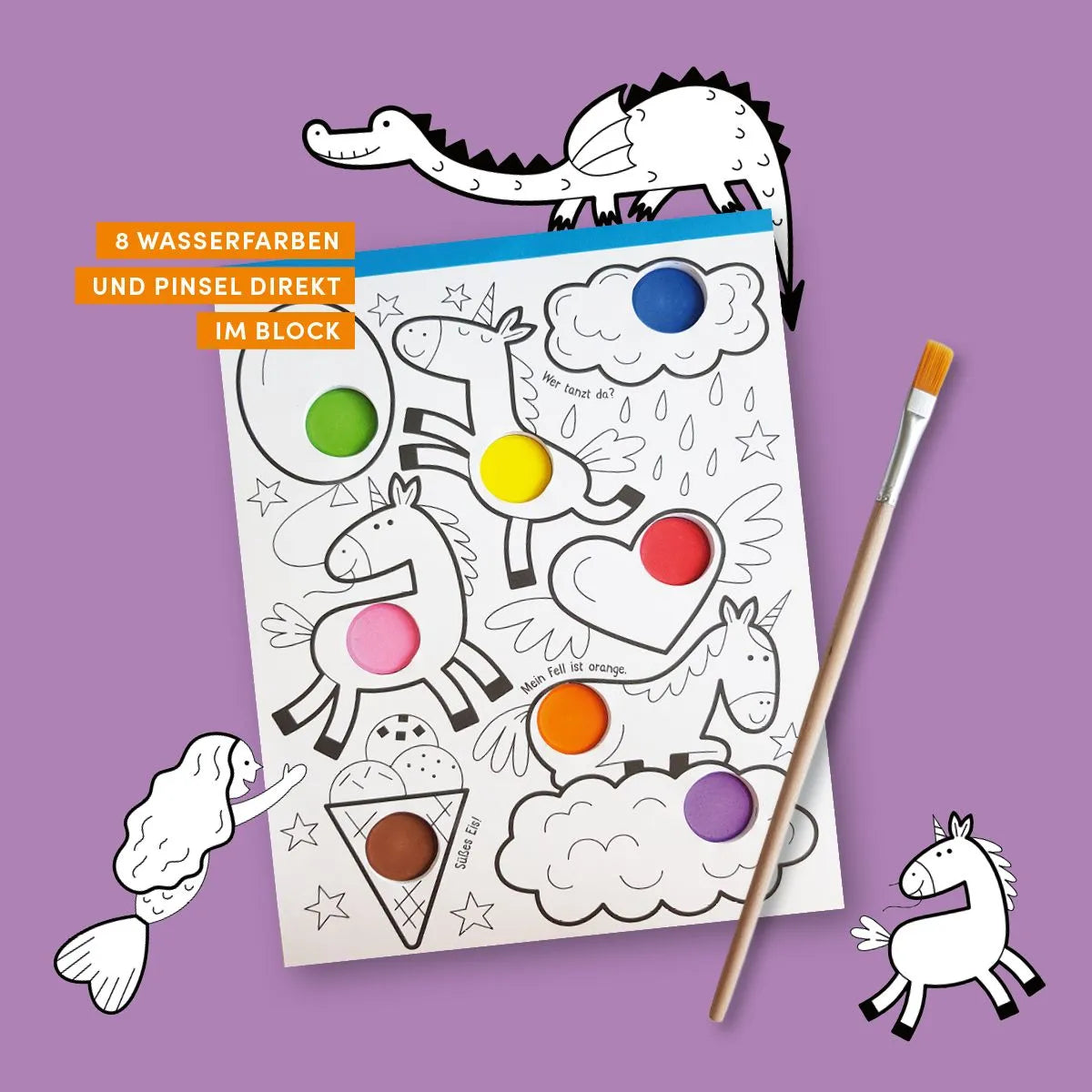 Detailansicht: Mein erster Wasserfarben-Malblock - Zauberwelt (Taschenbuch)