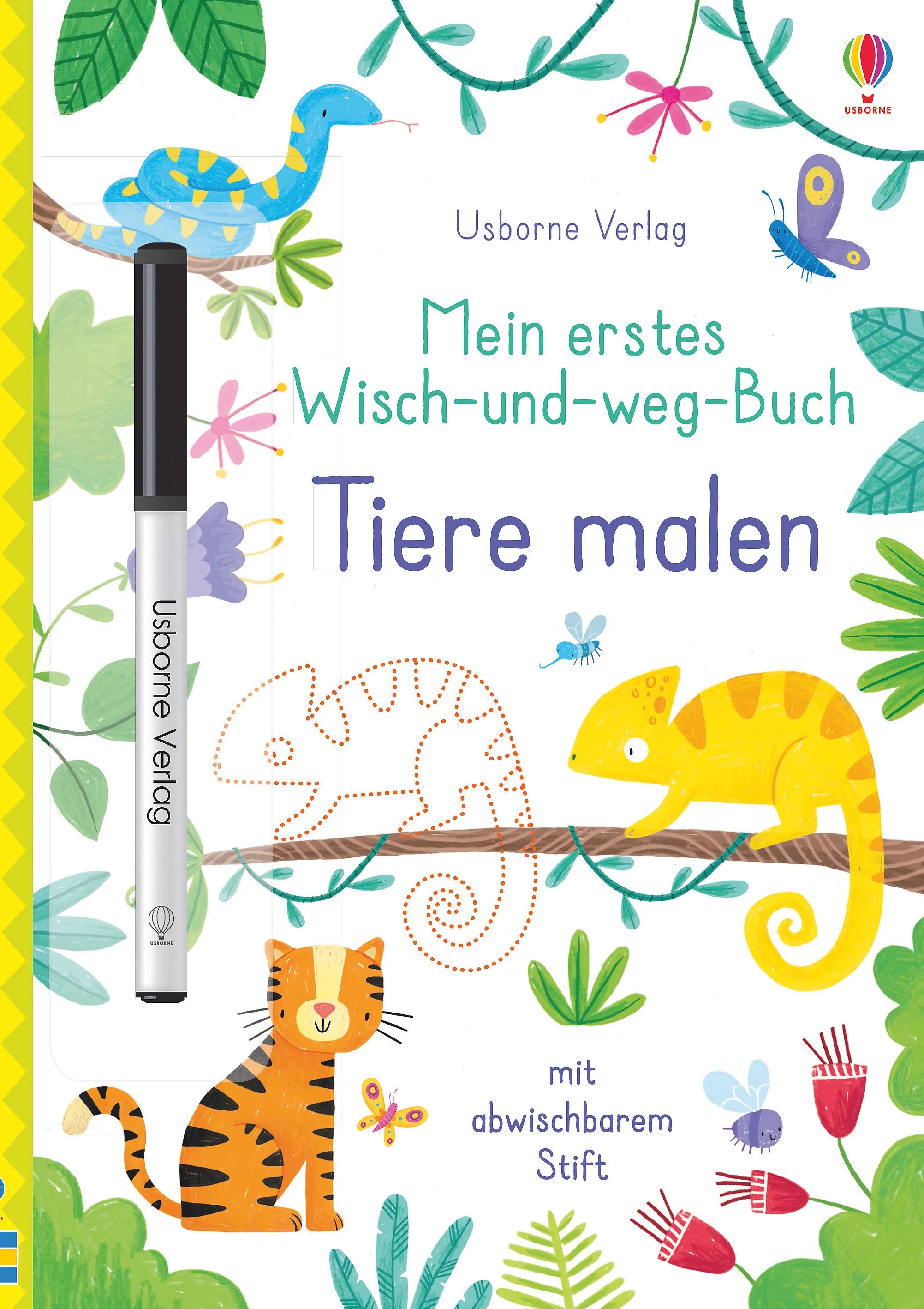 Buchcover von 'Mein erstes Wisch-und-weg-Buch: Tiere malen' - Taschenbuch von Kirsteen Robson