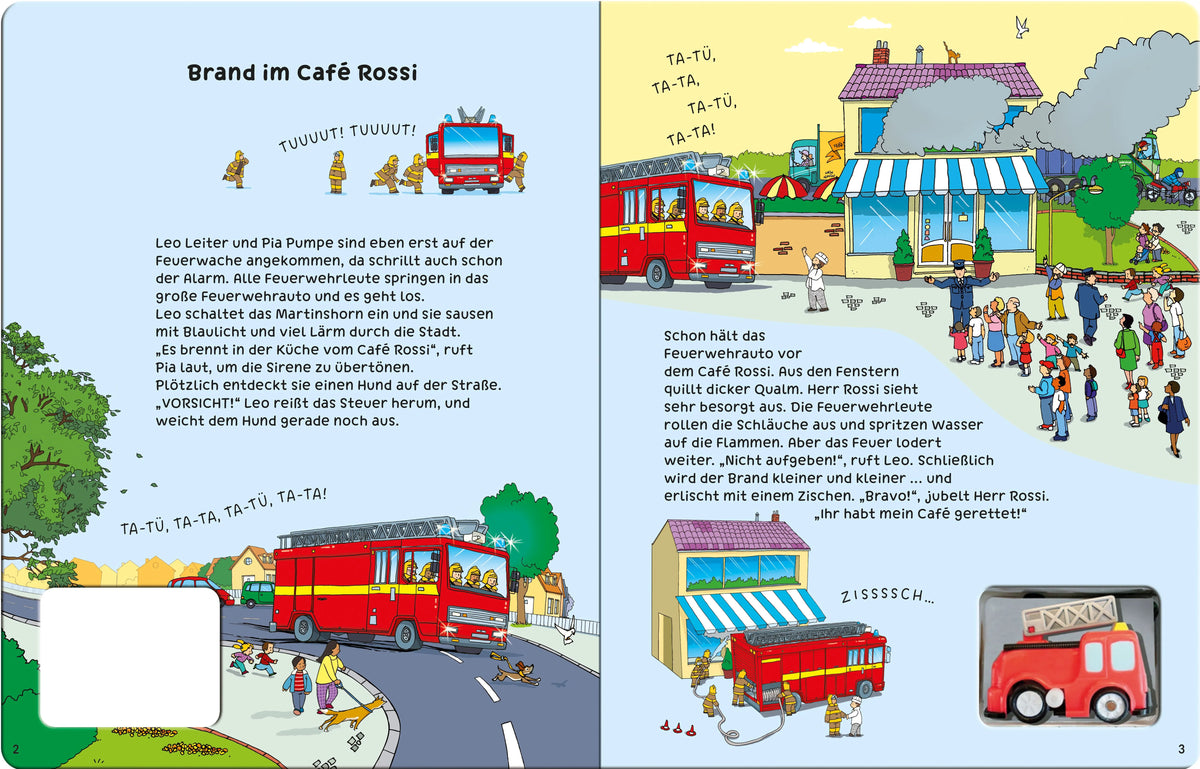 Detailansicht: Mein Fahrspurenbuch: Wohin saust die Feuerwehr? (Hardcover)