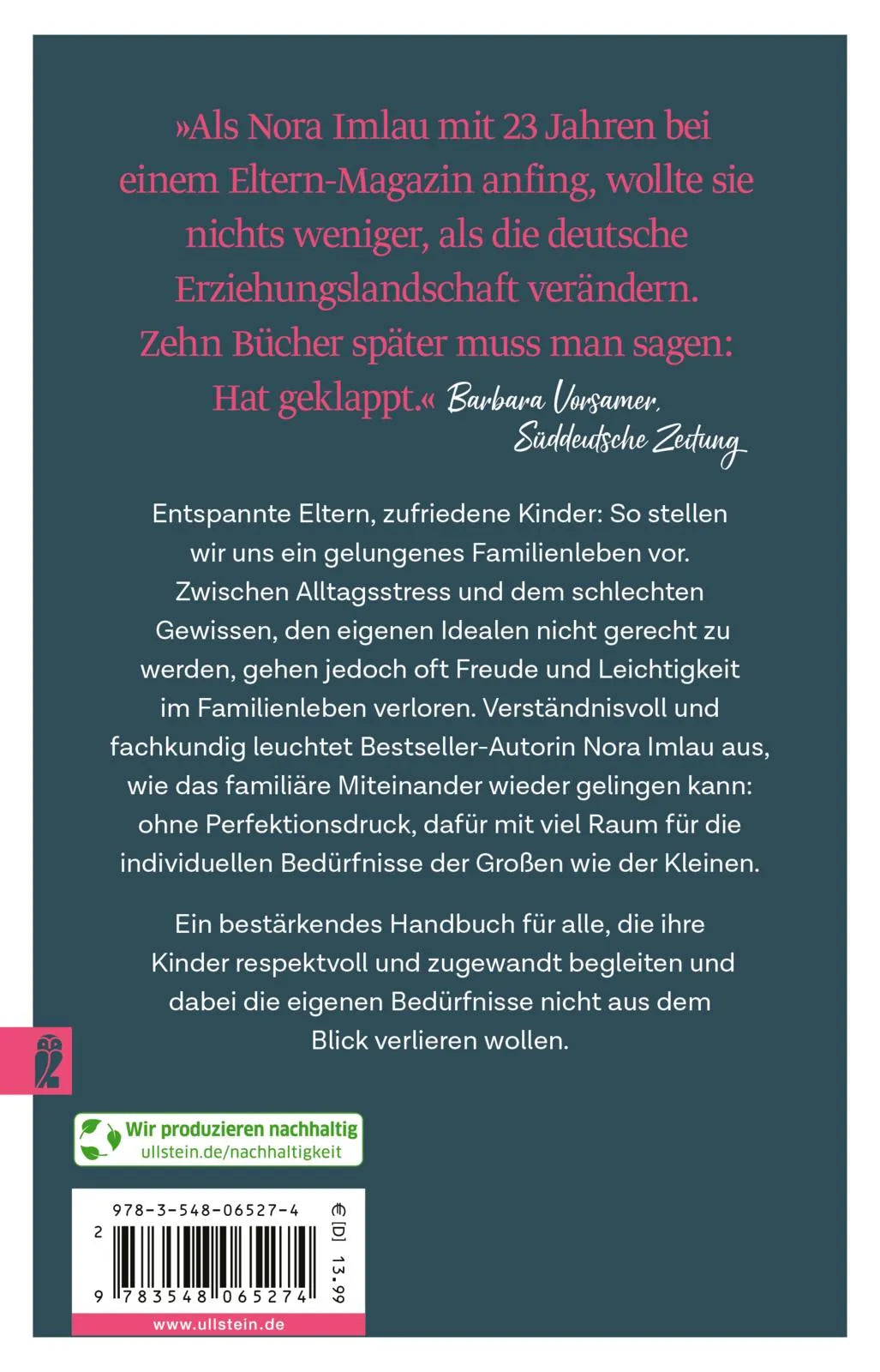 Buchrückseite von 'Mein Familienkompass' mit Klappentext - Taschenbuch