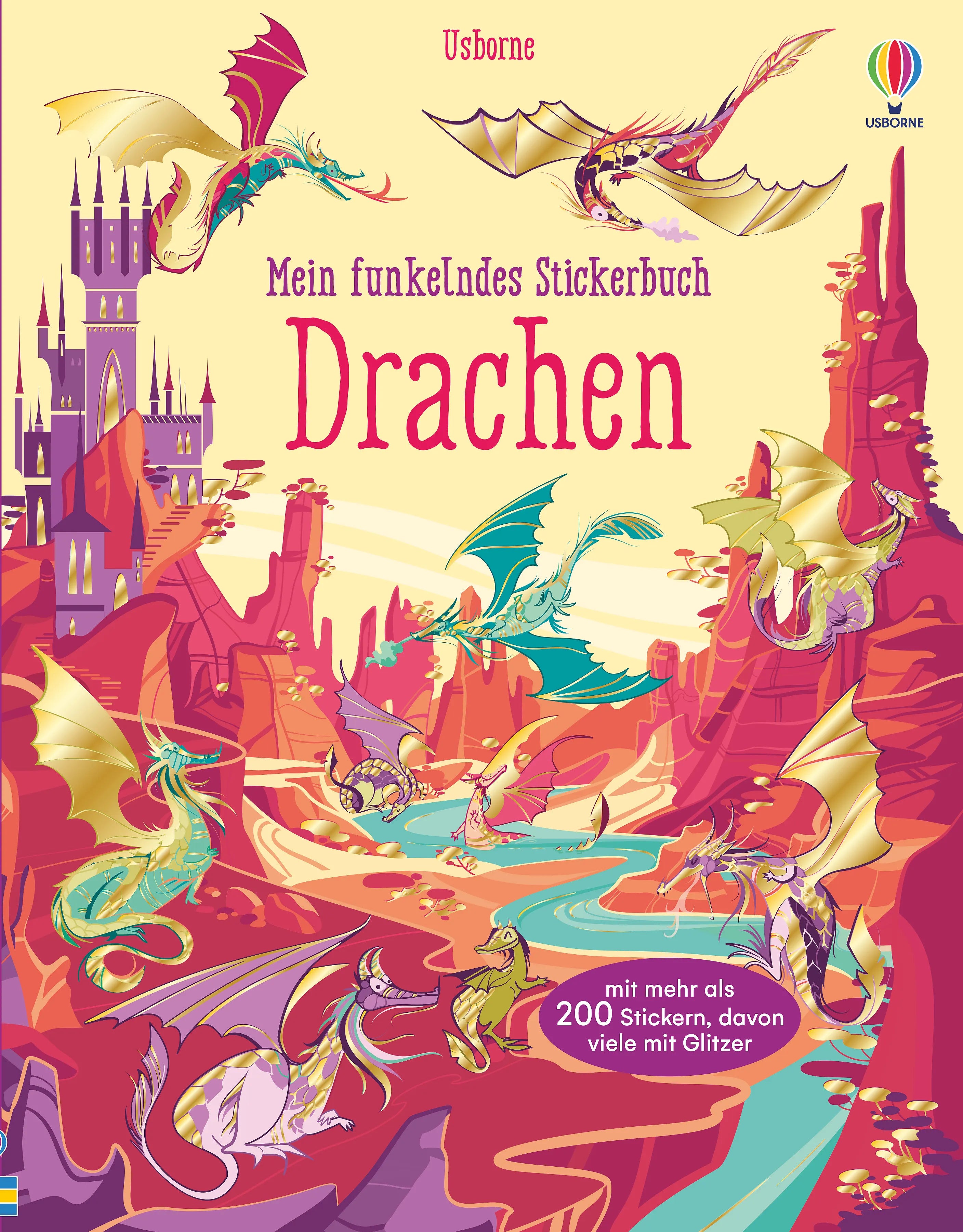 Buchcover von 'Mein funkelndes Stickerbuch: Drachen' - Taschenbuch von Fiona Watt