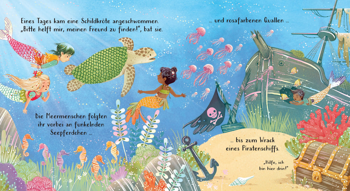 Detailansicht: Mein glitzerndes Fühlbuch: Bei den Meerjungfrauen (Hardcover)