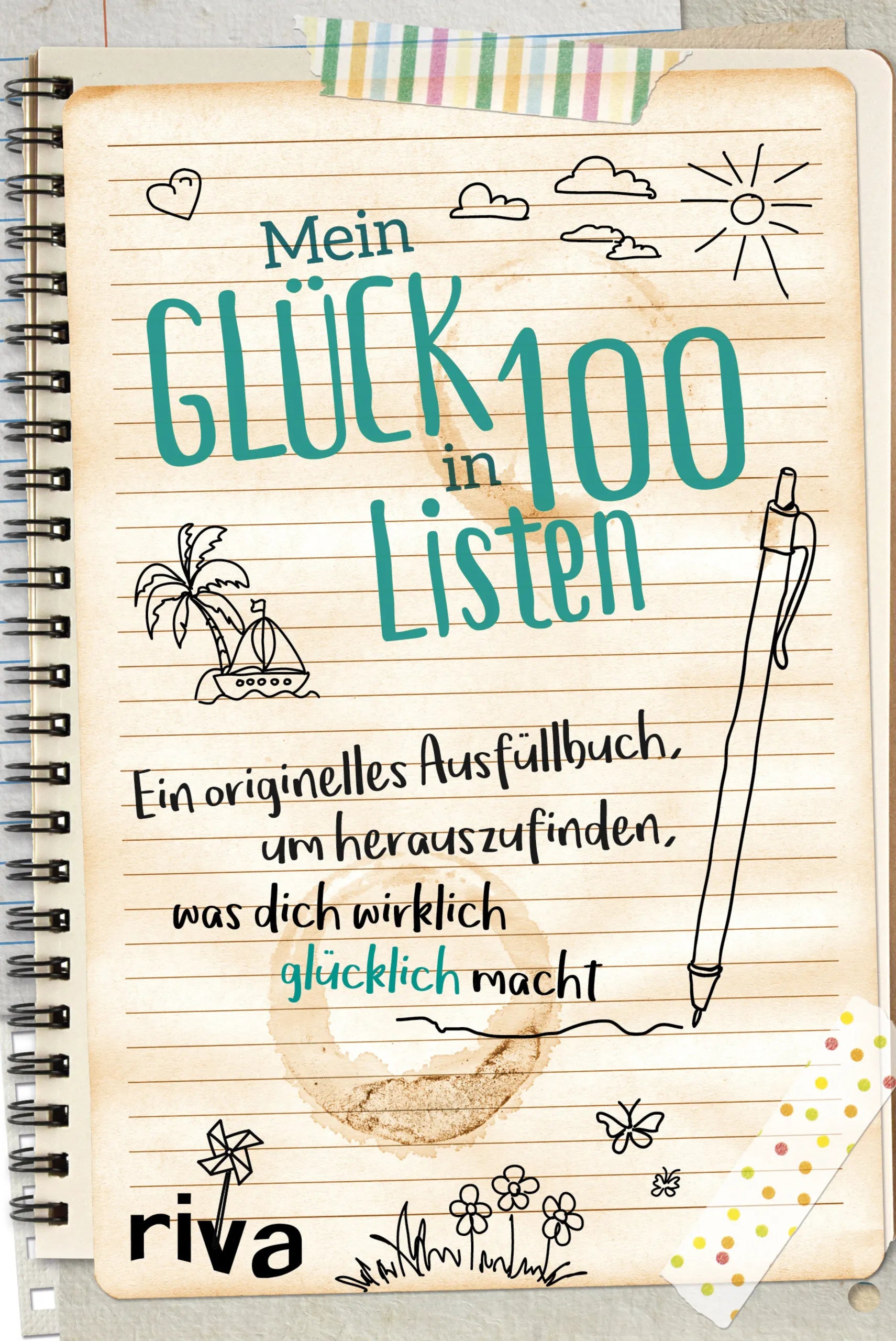 Buchcover von 'Mein Glück in 100 Listen' - Gebundene Ausgabe von riva Verlag