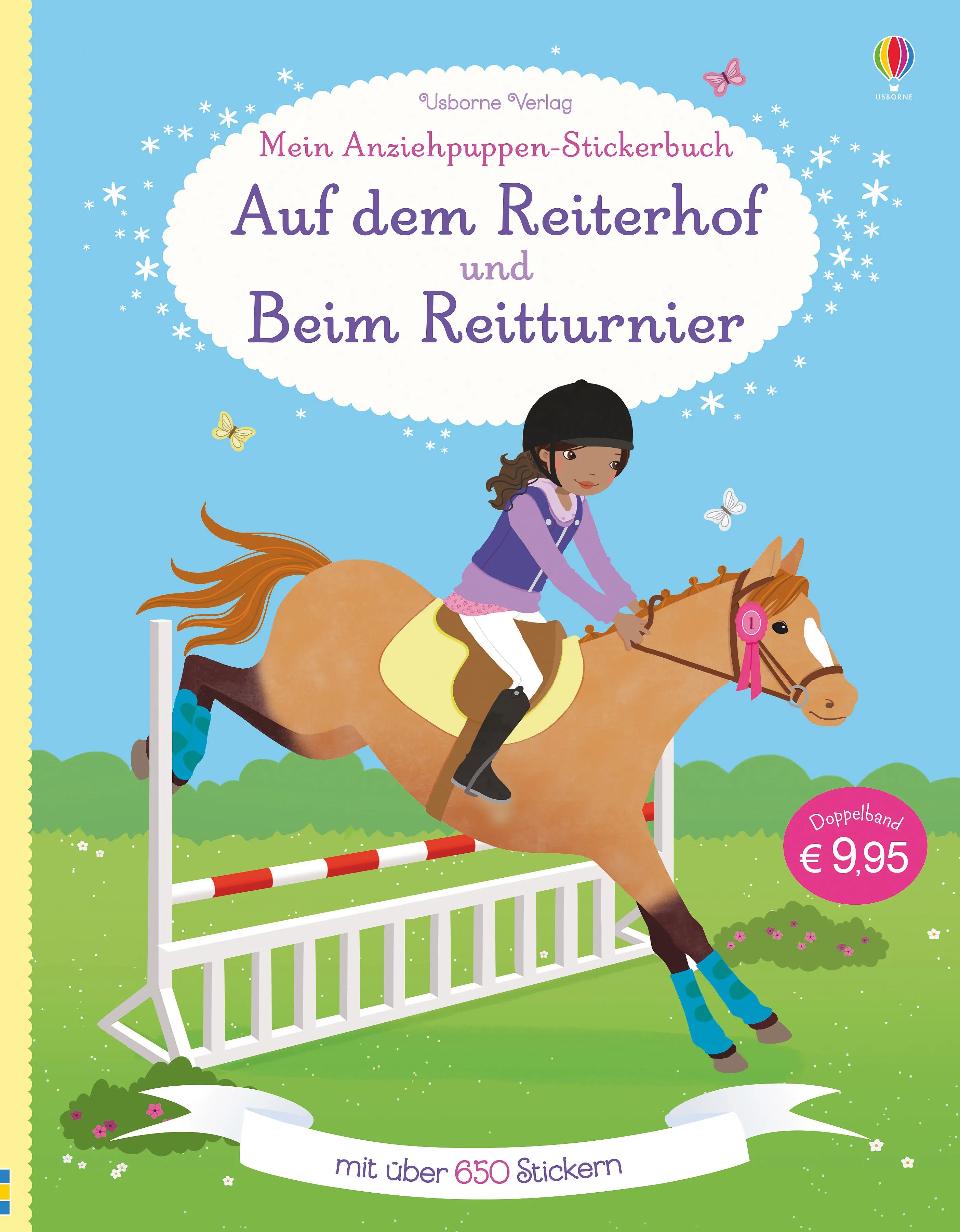 Buchcover von 'Mein großes Anziehpuppen-Stickerbuch: Auf dem Reiterhof und Beim Reitturnier' - Taschenbuch von Lucy Bowman