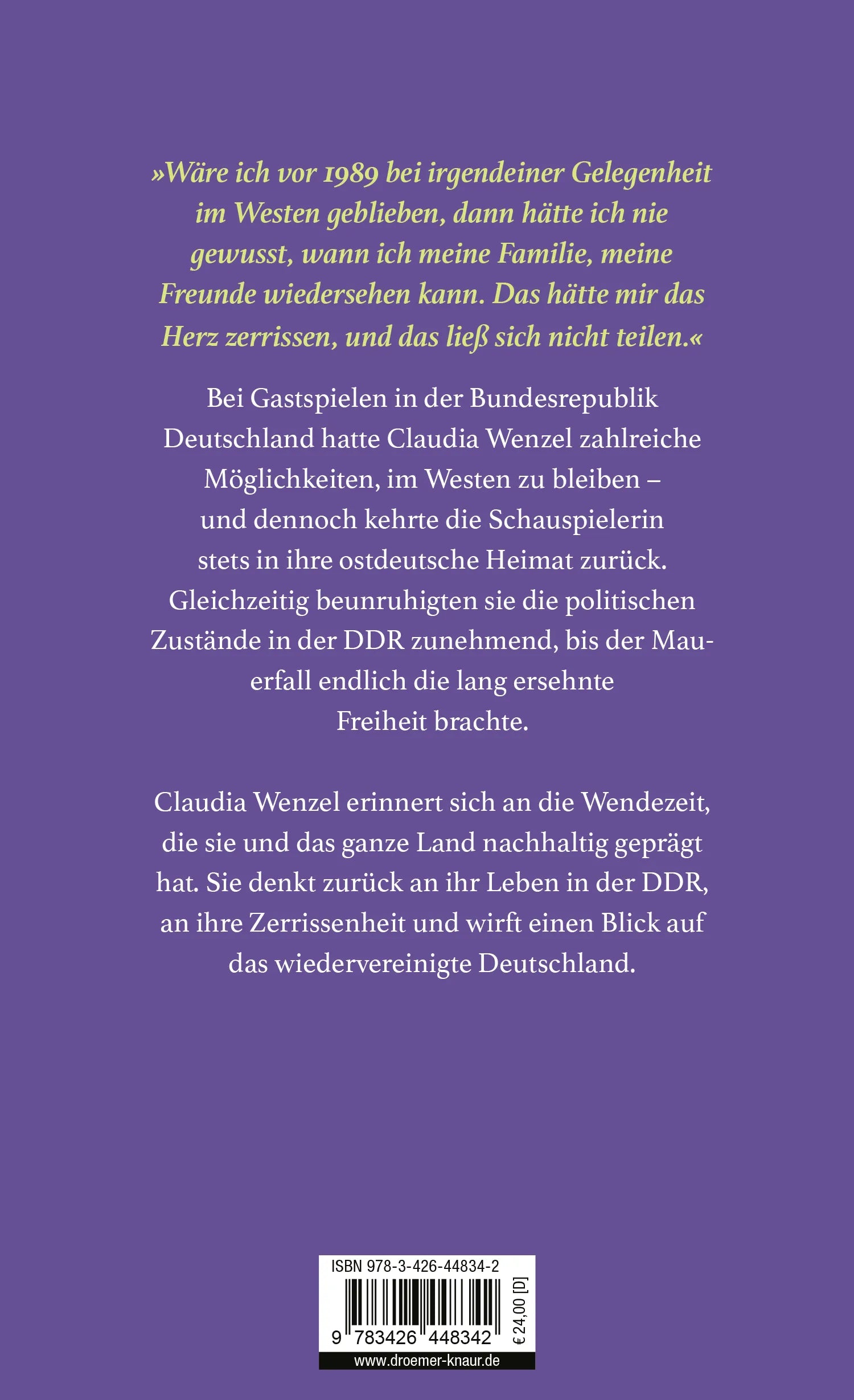 Buchrückseite von 'Mein Herz ließ sich nicht teilen' mit Klappentext - Gebundene Ausgabe