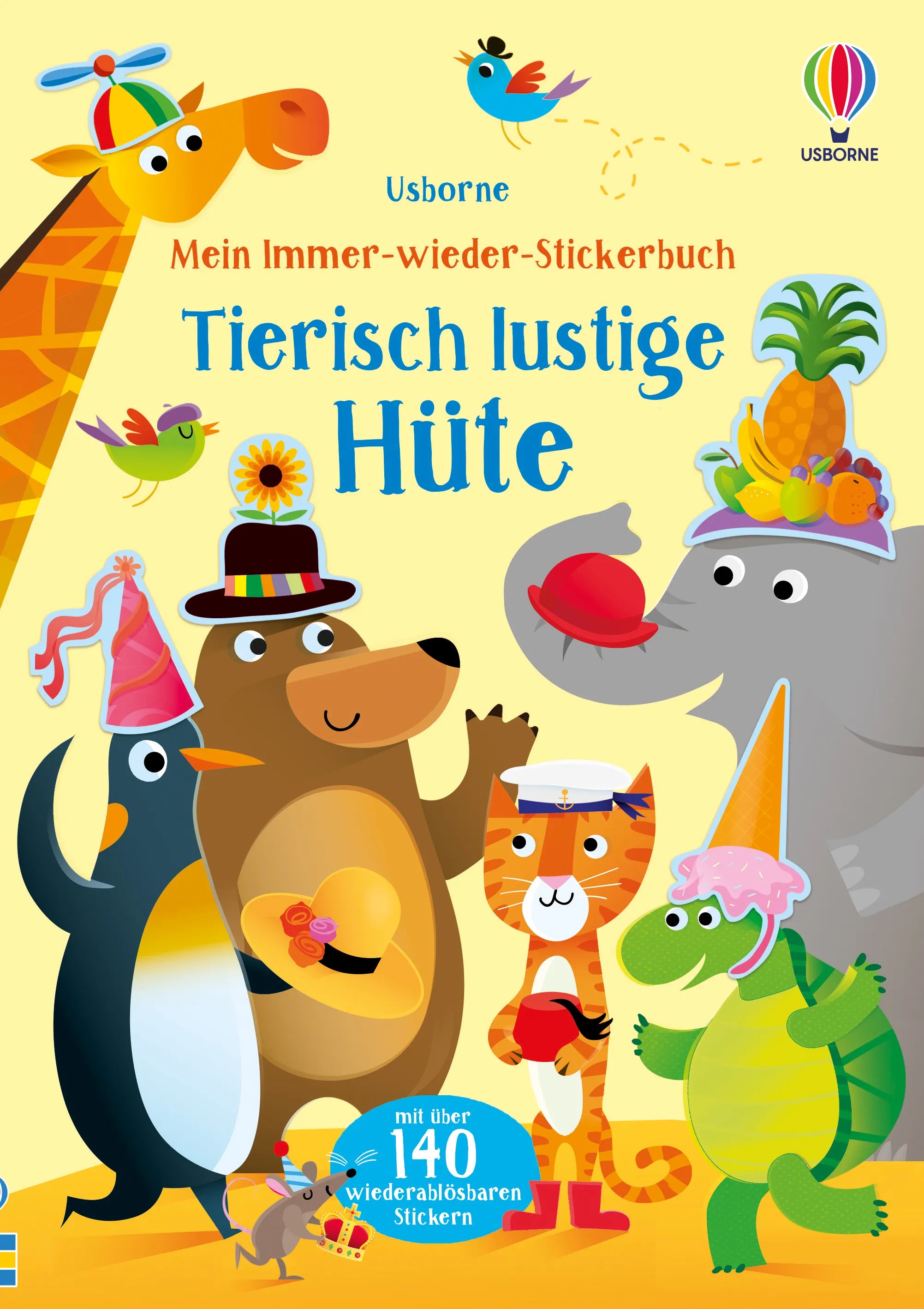 Buchcover von 'Mein Immer-wieder-Stickerbuch: Tierisch lustige Hüte' - Taschenbuch von Jessica Greenwell