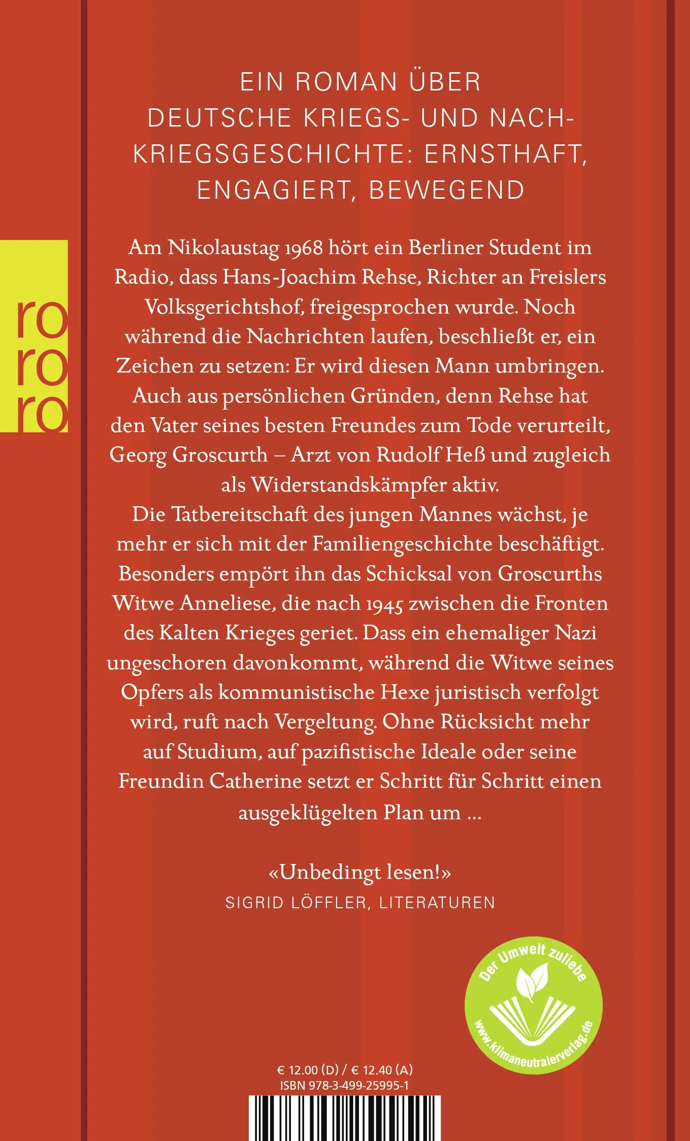 Buchrückseite von 'Mein Jahr als Mörder' mit Klappentext - Taschenbuch