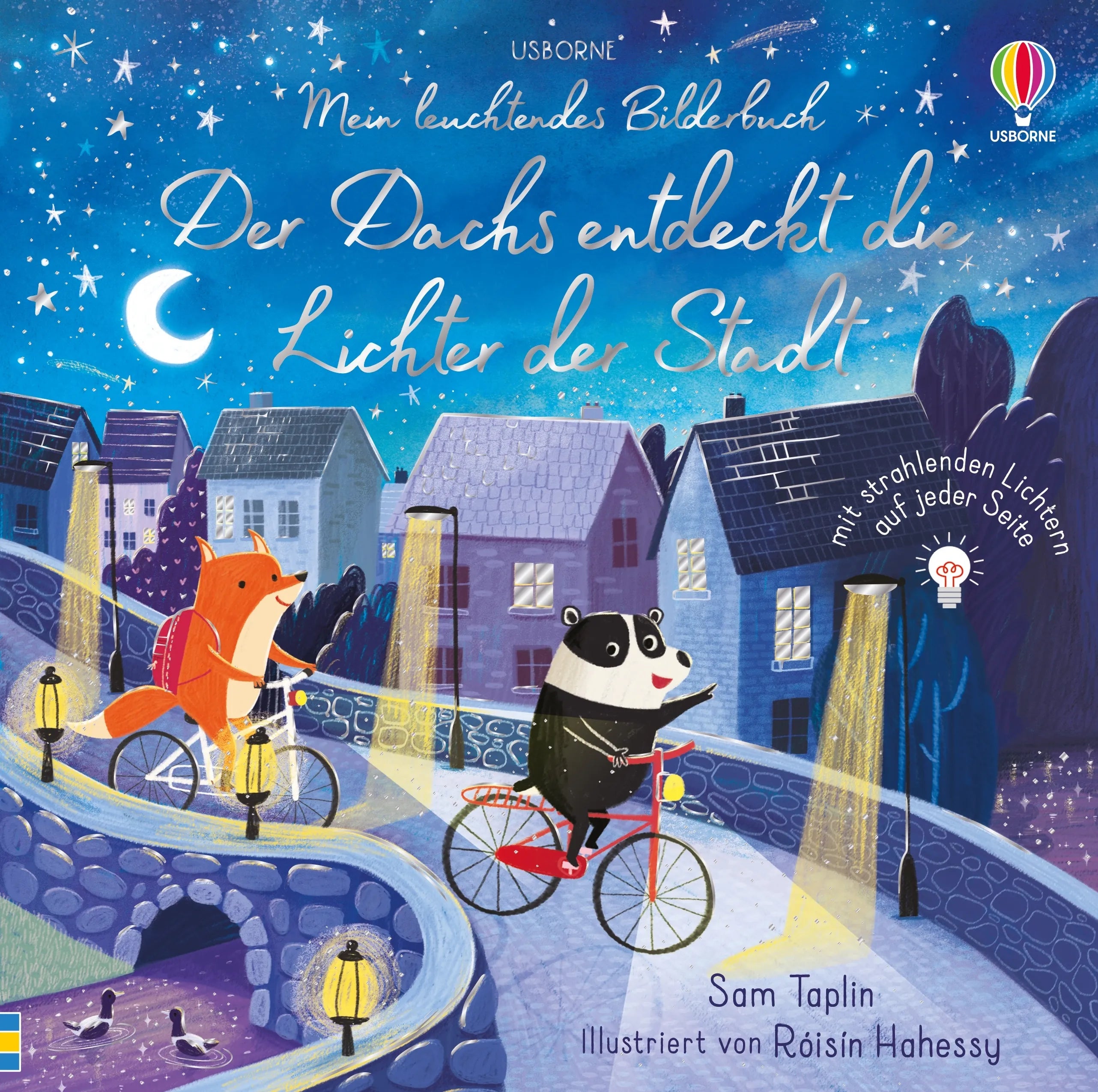 Buchcover von 'Mein leuchtendes Bilderbuch: Der Dachs entdeckt die Lichter der Stadt' - Gebundene Ausgabe von Sam Taplin