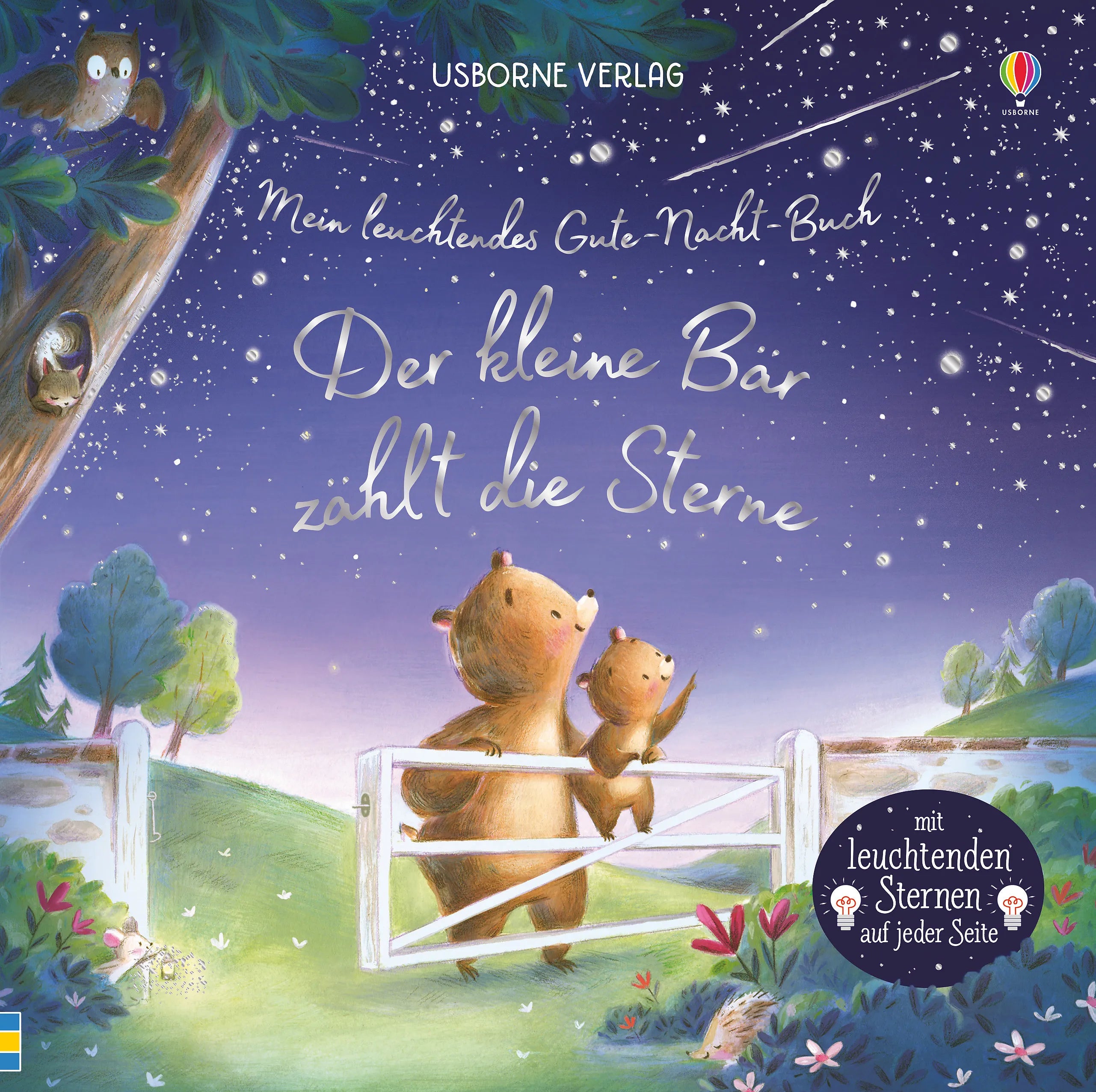 Buchcover von 'Mein leuchtendes Gute-Nacht-Buch: Der kleine Bär zählt die Sterne' - Gebundene Ausgabe von Sam Taplin