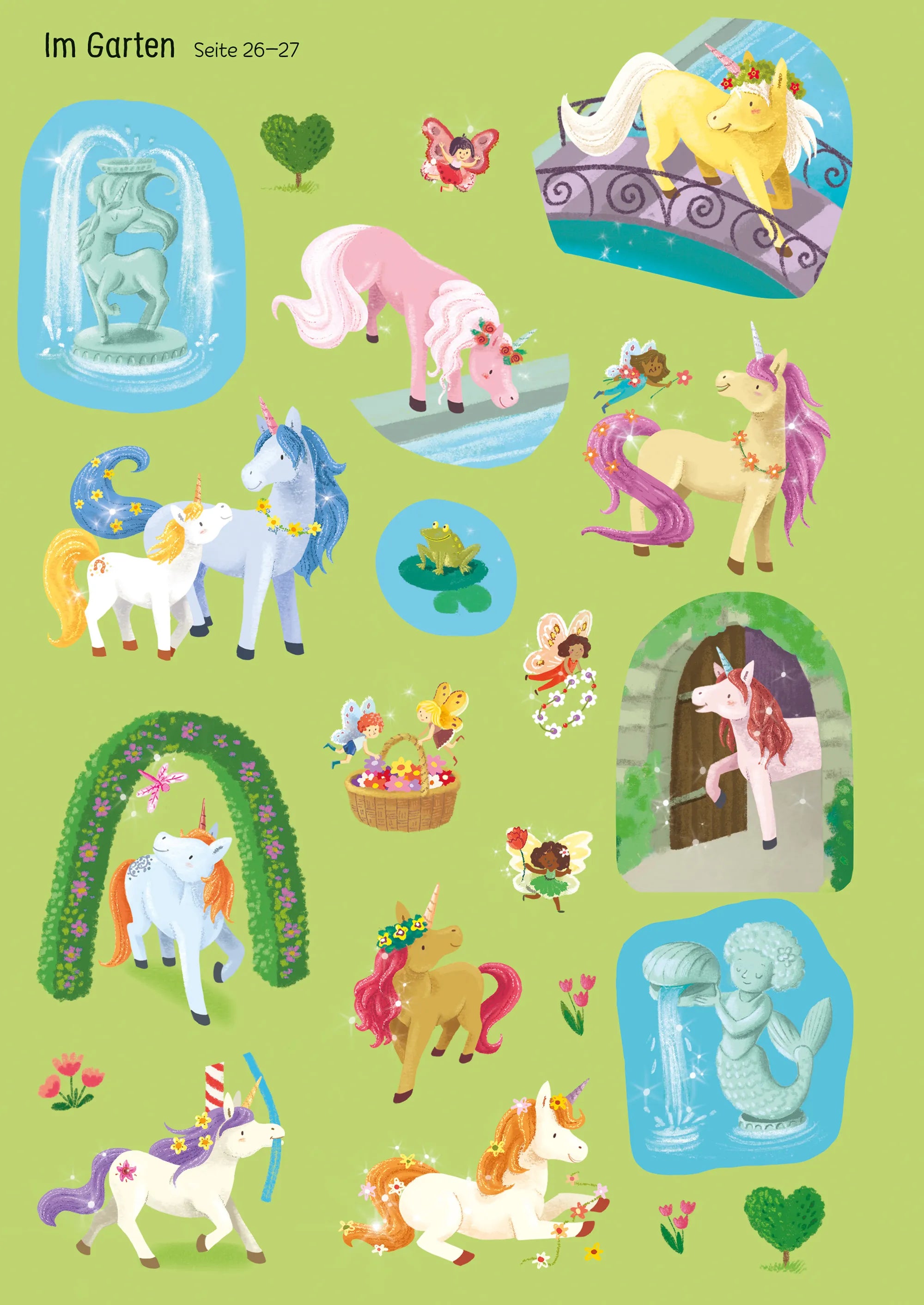 Produktansicht: Mein magischer Stickertraum: Meerjungfrauen – Feen – Einhörner (Taschenbuch)