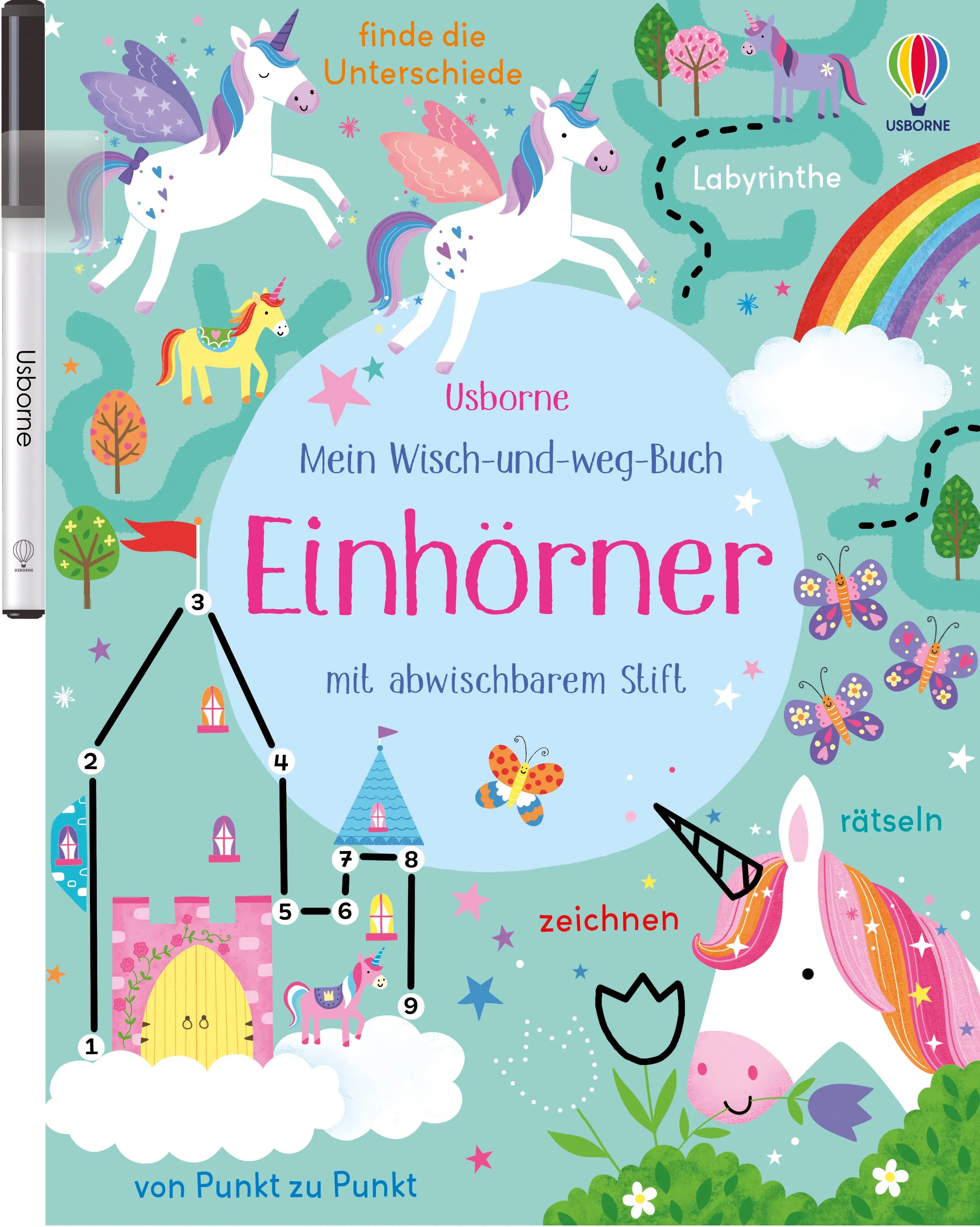 Buchcover von 'Mein Wisch-und-weg-Buch: Einhörner' - Taschenbuch von Kirsteen Robson