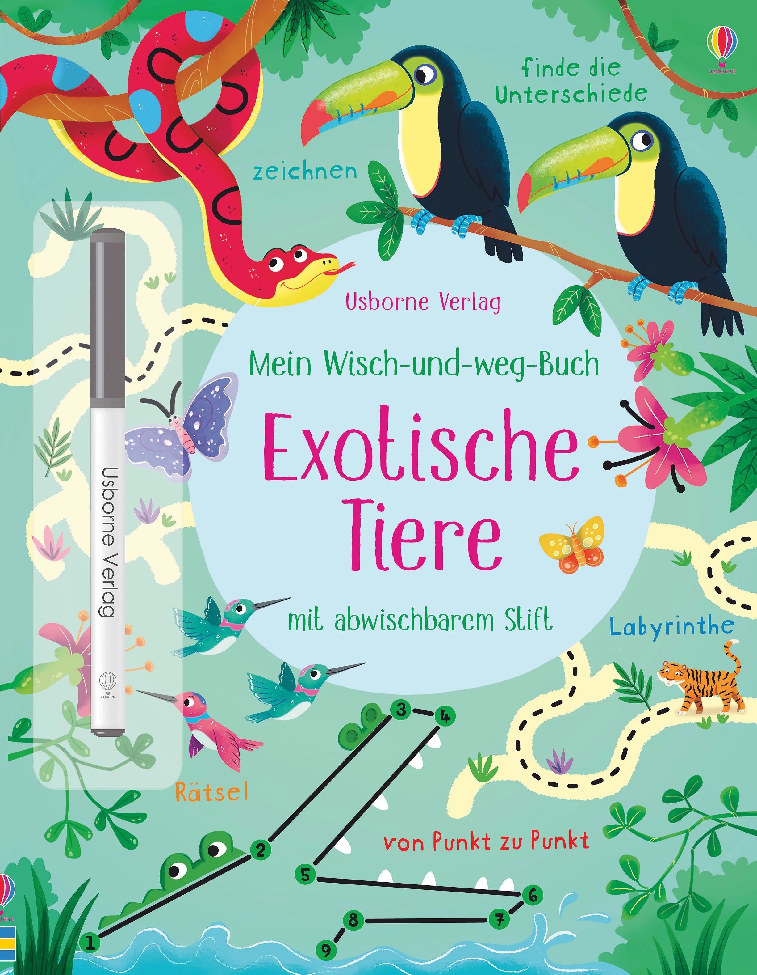Buchcover von 'Mein Wisch-und-weg-Buch: Exotische Tiere' - Taschenbuch von Kirsteen Robson