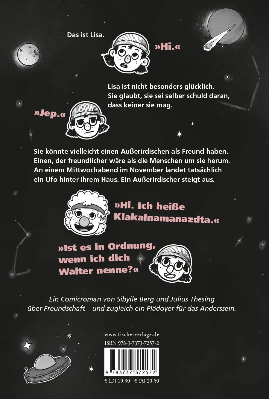 Buchrückseite von 'Mein ziemlich seltsamer Freund Walter' mit Klappentext - Gebundene Ausgabe
