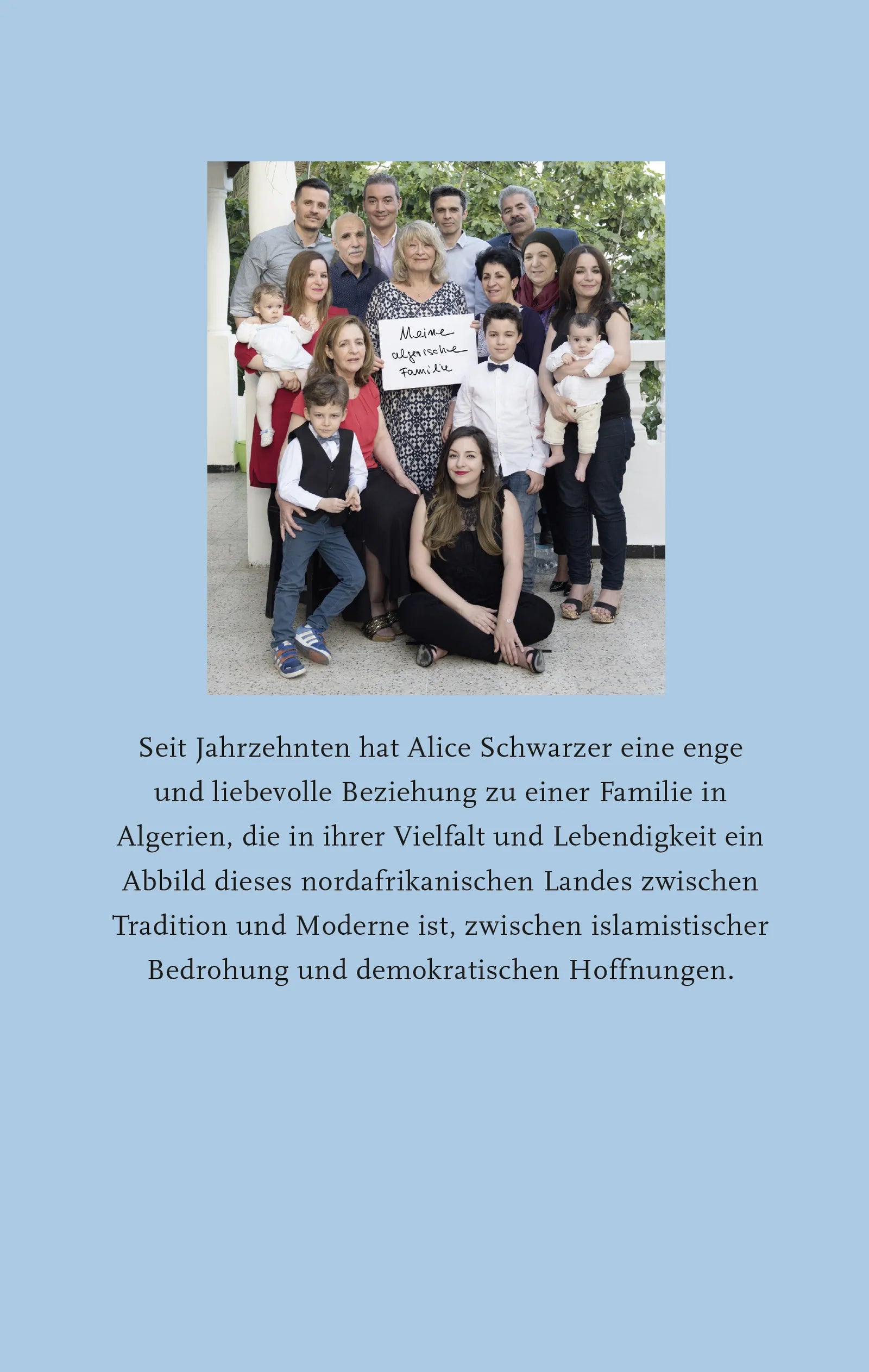 Buchrückseite von 'Meine algerische Familie' mit Klappentext - Gebundene Ausgabe