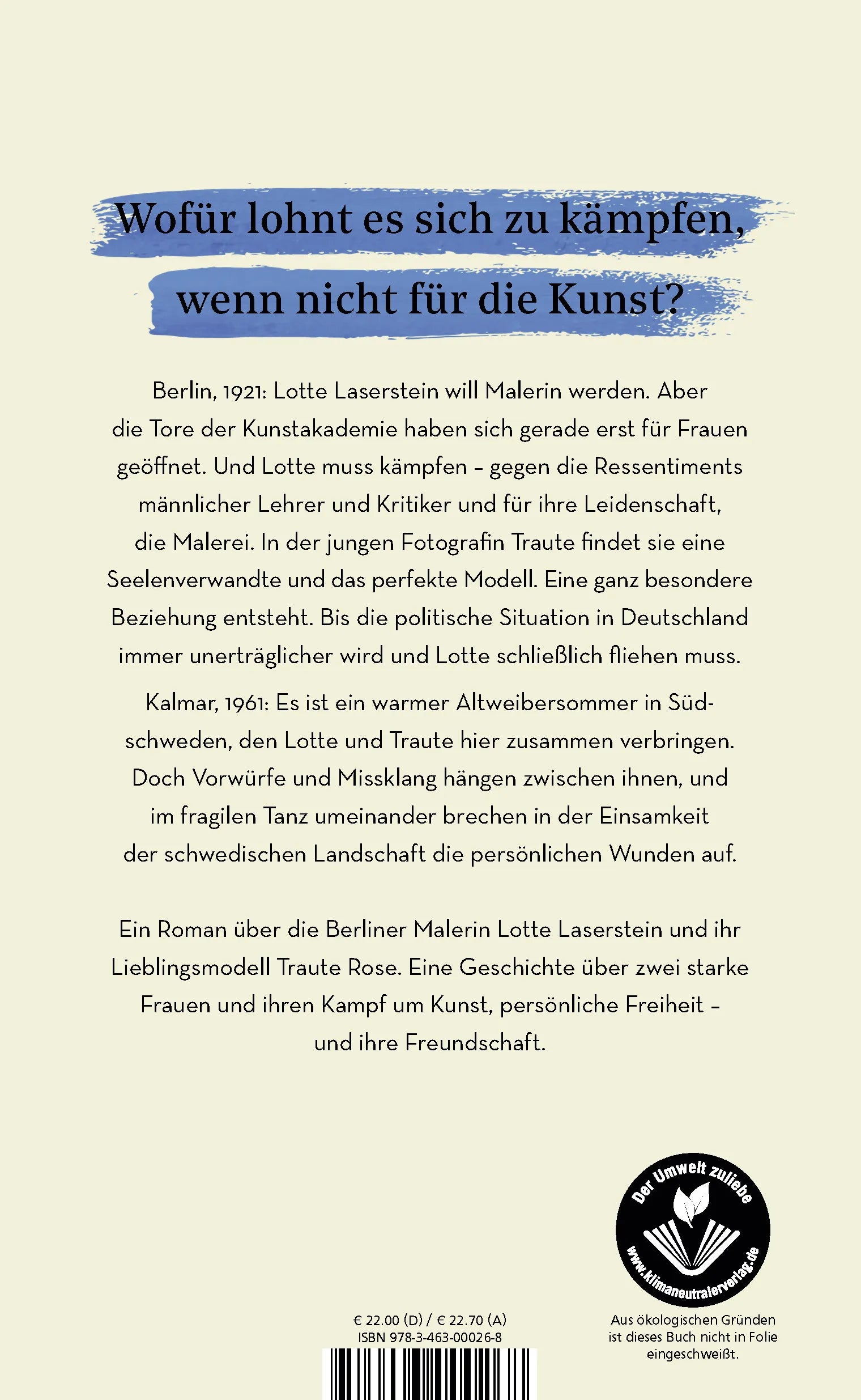 Buchrückseite von 'Meine Freundin Lotte' mit Klappentext - Gebundene Ausgabe