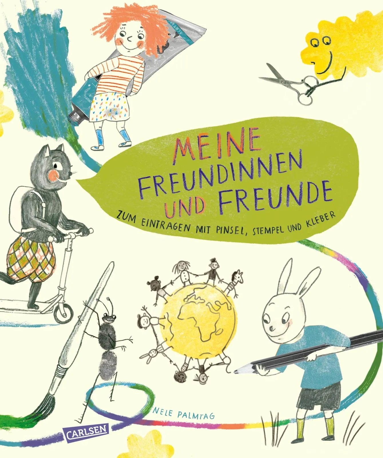 Buchcover von 'Meine Freundinnen und Freunde – zum Eintragen mit Pinsel, Stempel, Kleber' - Gebundene Ausgabe von Nele Palmtag