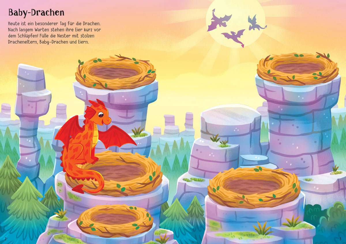 Detailansicht: Meine glitzernde Stickerwelt: Drachen (Taschenbuch)