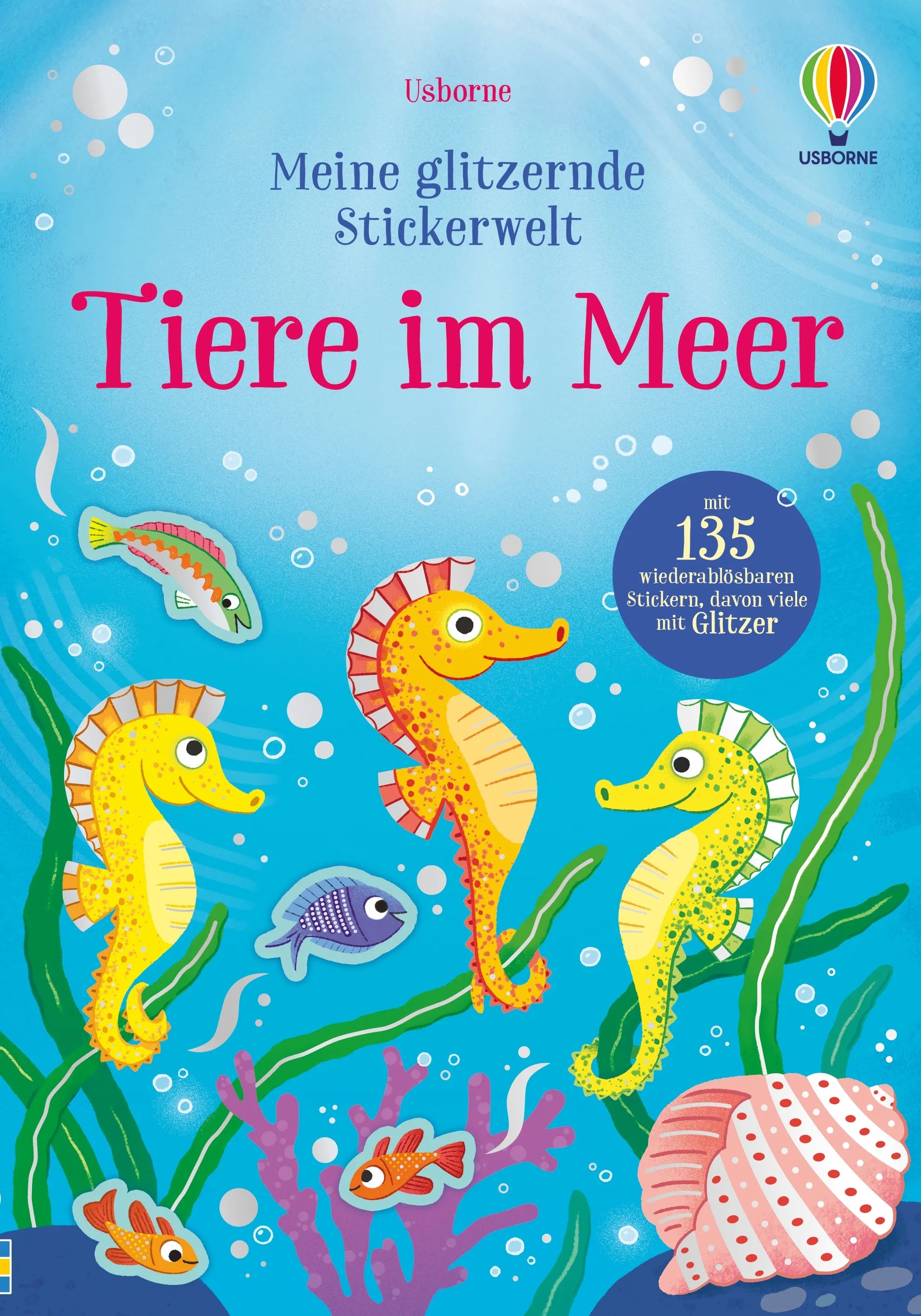 Buchcover von 'Meine glitzernde Stickerwelt: Tiere im Meer' - Taschenbuch von Holly Bathie