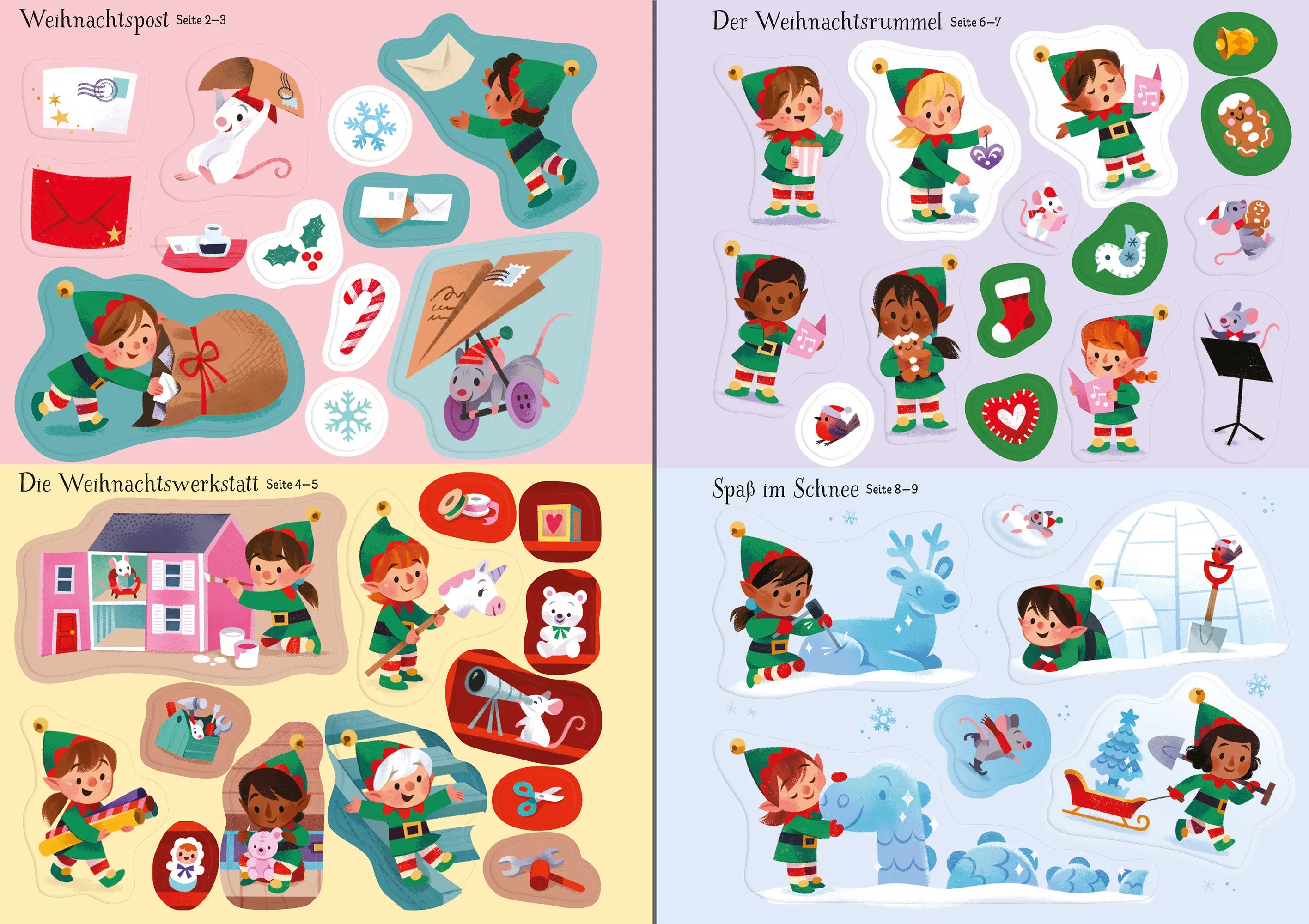 Detailansicht: Meine glitzernde Stickerwelt: Wir besuchen den Weihnachtsmann (Taschenbuch)