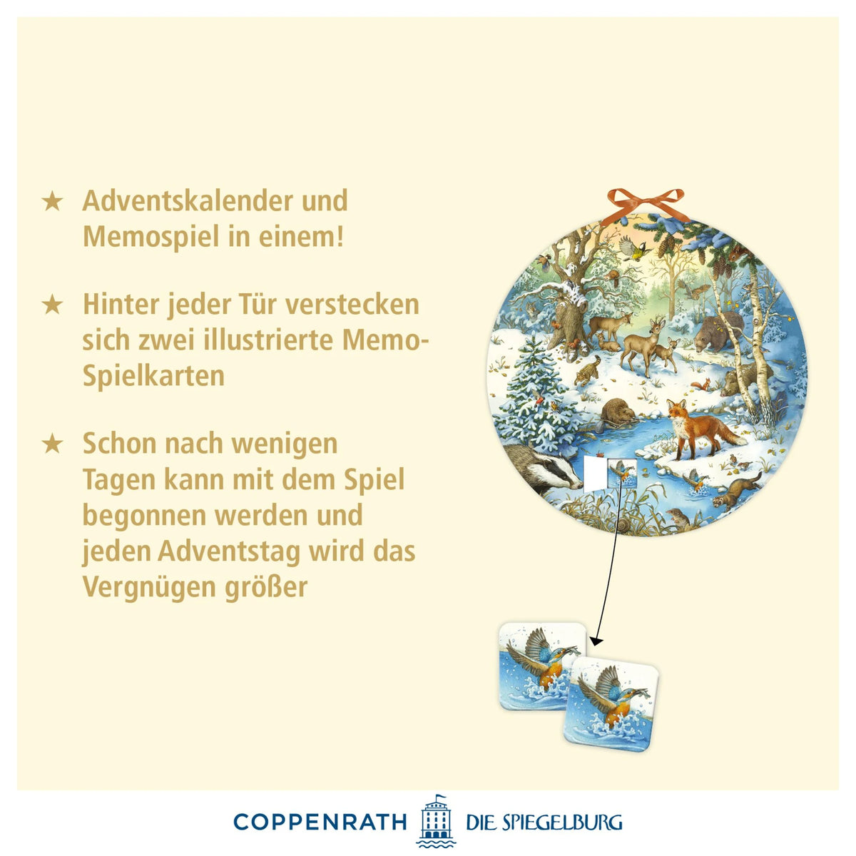 Memo-Adventskalender – Die Tiere im Winterwald – Ansicht