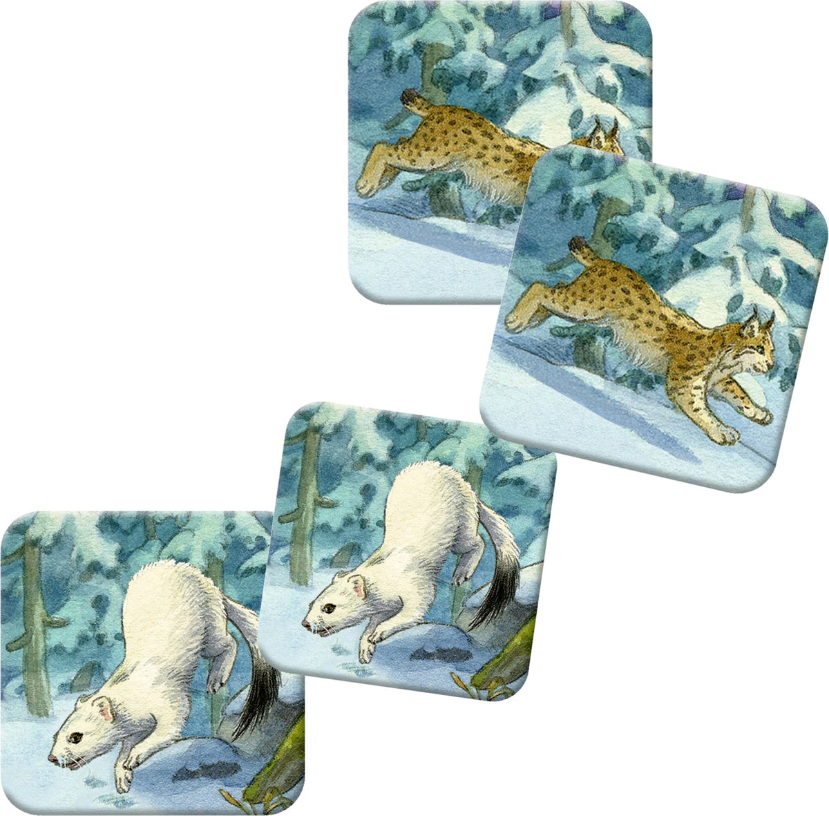 Memo-Adventskalender – Die Tiere im Winterwald – Ansicht