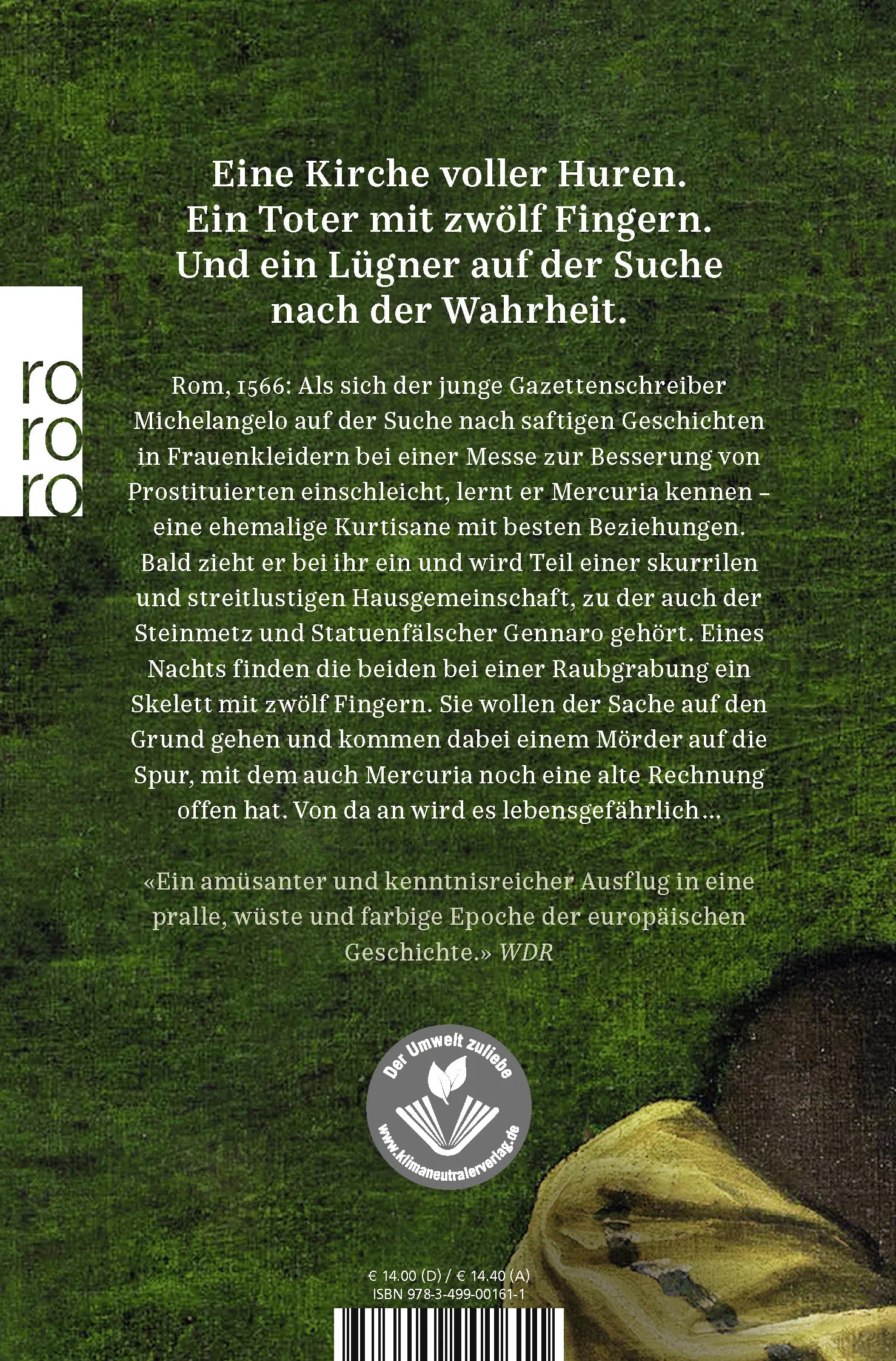 Buchrückseite von 'Mercuria' mit Klappentext - Taschenbuch